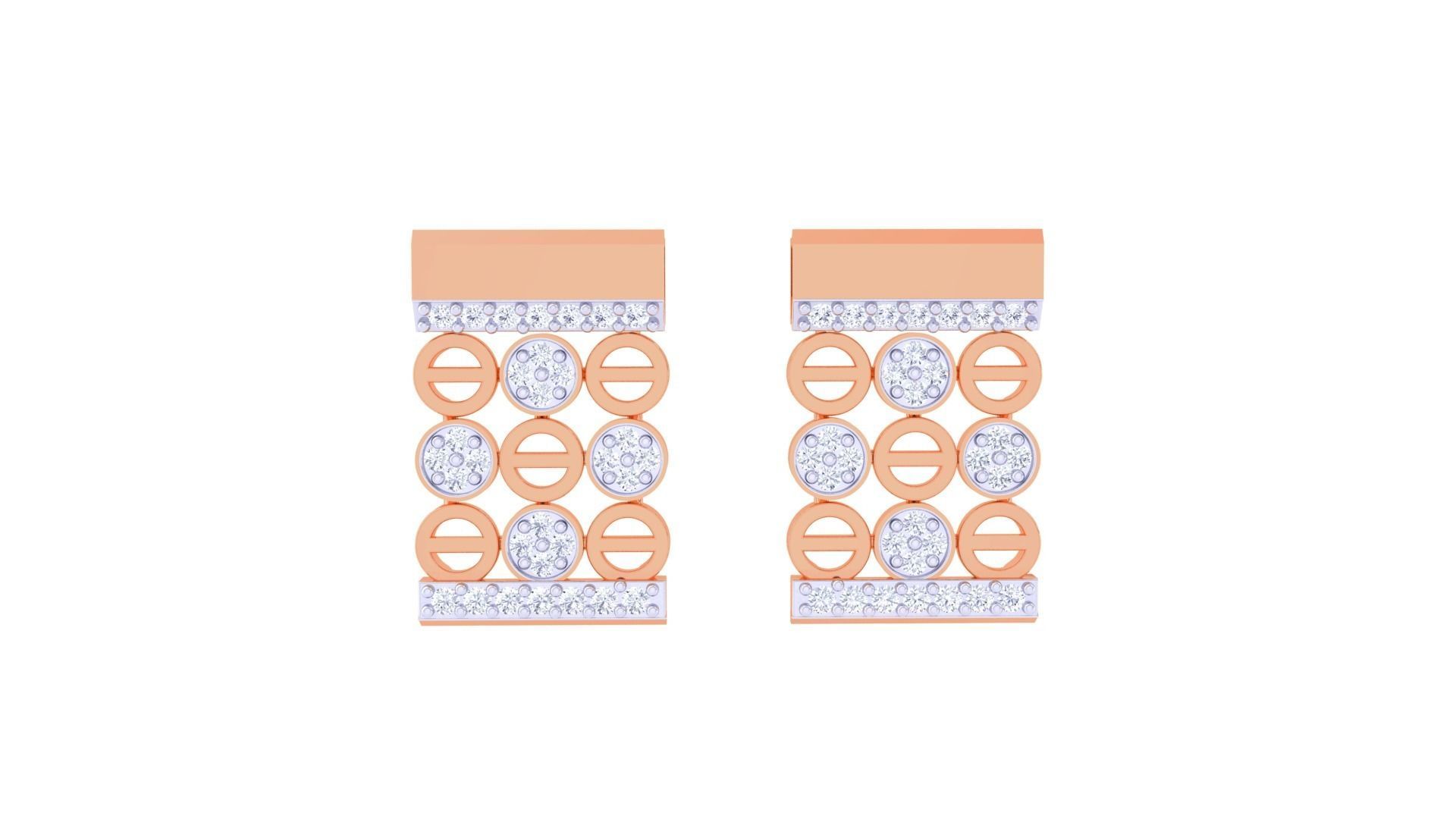 Women Pendant Earrings set 3dm stl obj gltf glb 3mf renders 3D print model_12