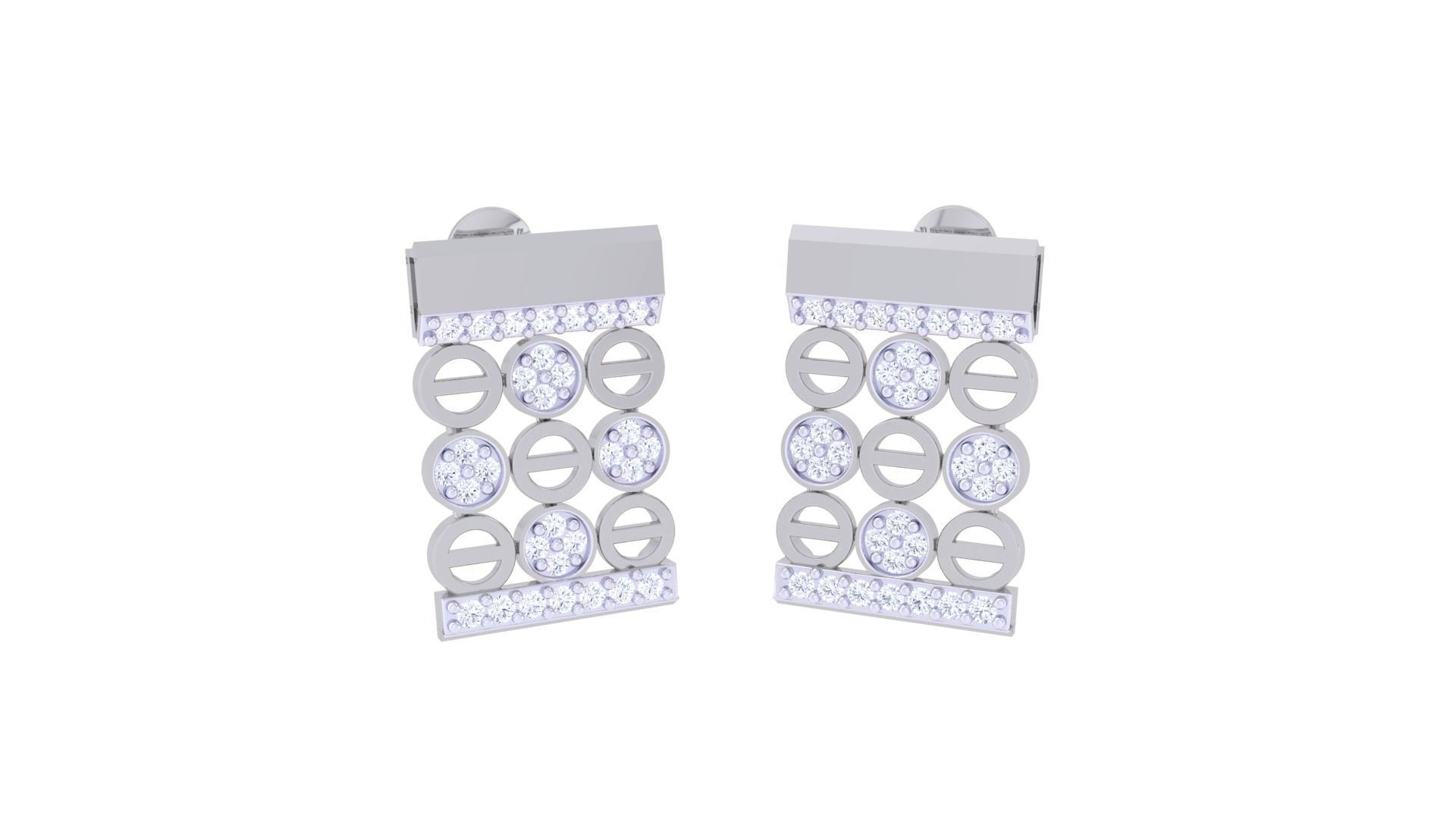 Women Pendant Earrings set 3dm stl obj gltf glb 3mf renders 3D print model_9