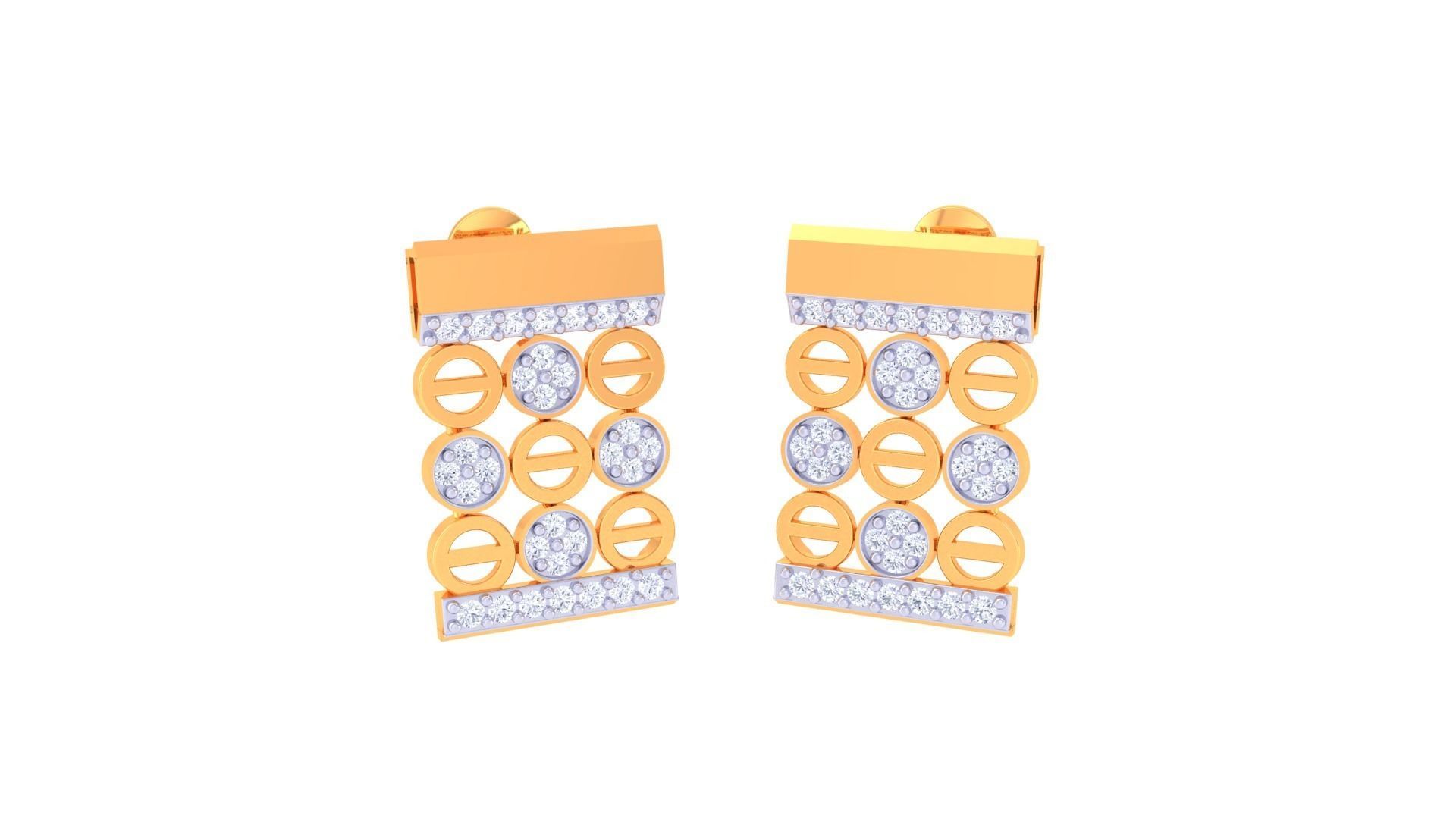 Women Pendant Earrings set 3dm stl obj gltf glb 3mf renders 3D print model_4