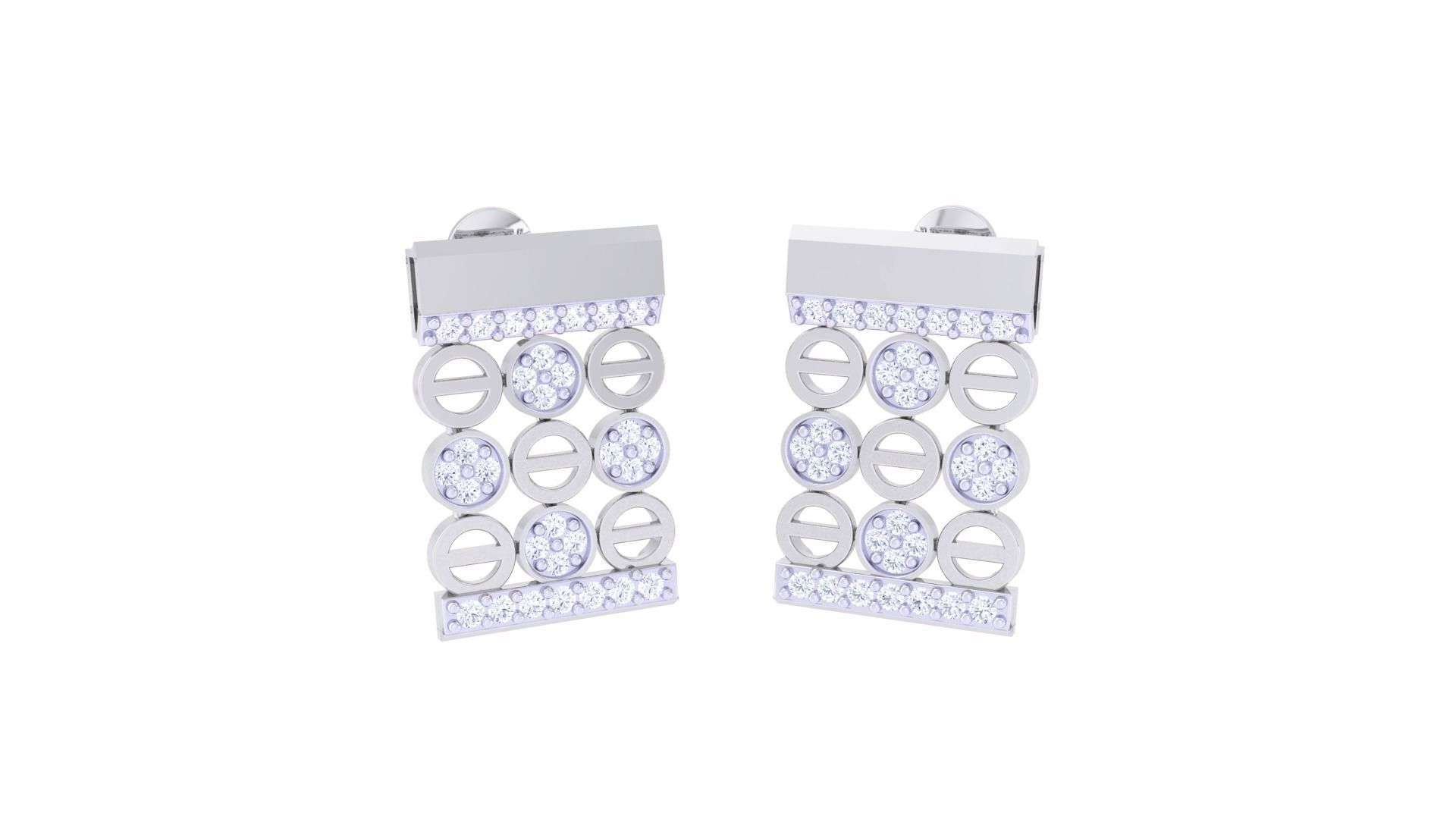 Women Pendant Earrings set 3dm stl obj gltf glb 3mf renders 3D print model_1