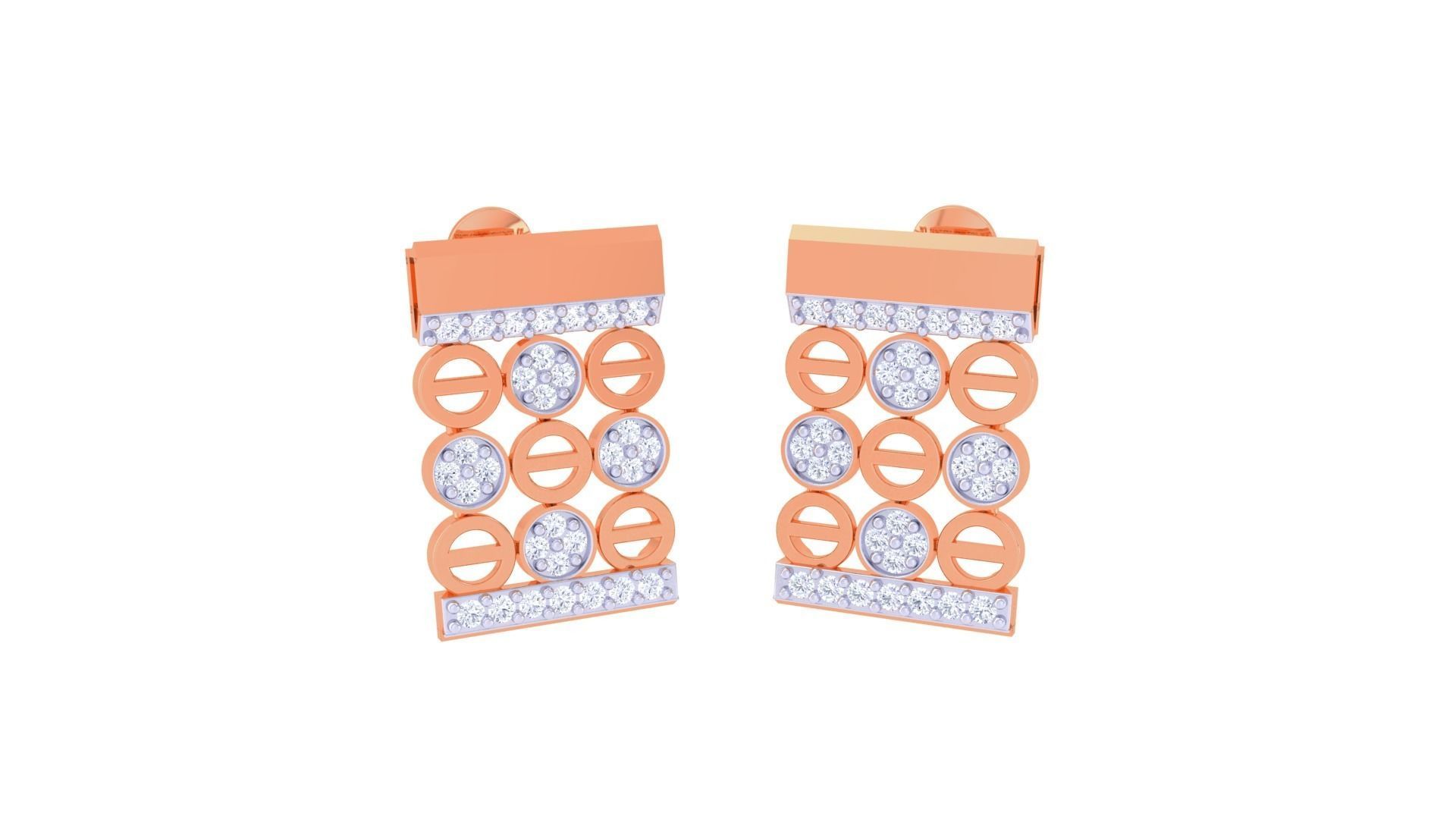 Women Pendant Earrings set 3dm stl obj gltf glb 3mf renders 3D print model_10