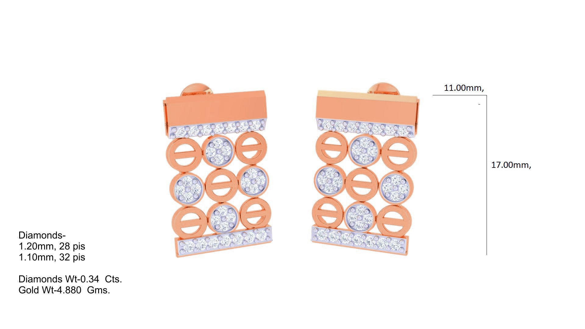 Women Pendant Earrings set 3dm stl obj gltf glb 3mf renders 3D print model_8