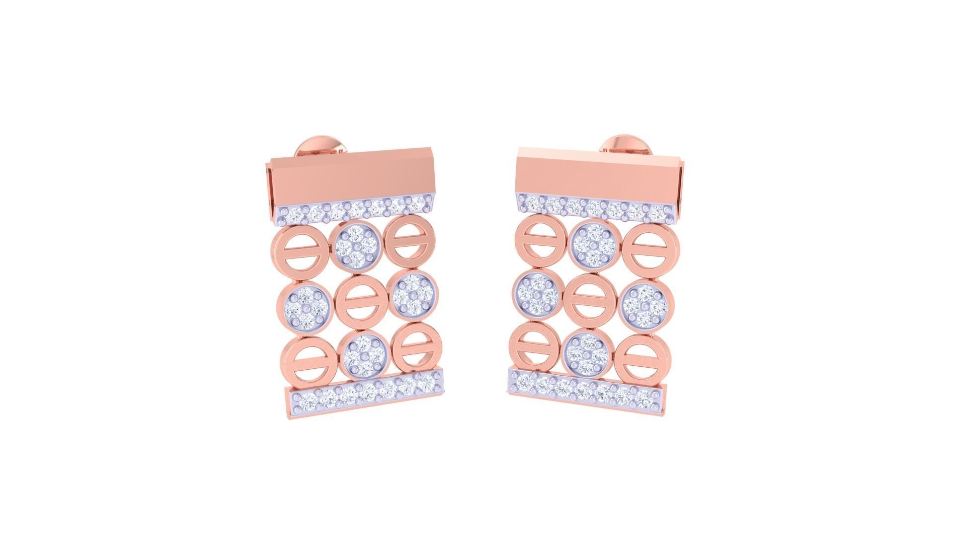 Women Pendant Earrings set 3dm stl obj gltf glb 3mf renders 3D print model_3