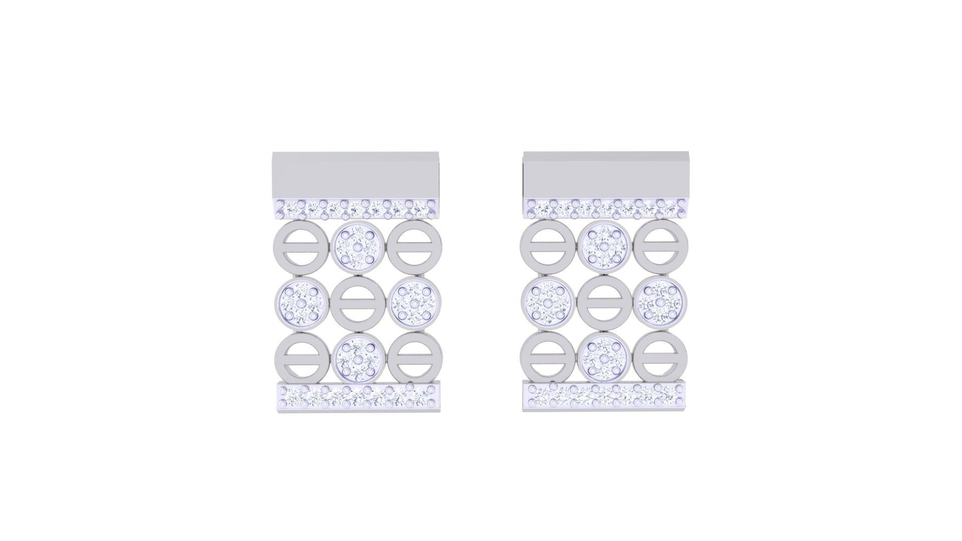 Women Pendant Earrings set 3dm stl obj gltf glb 3mf renders 3D print model_13