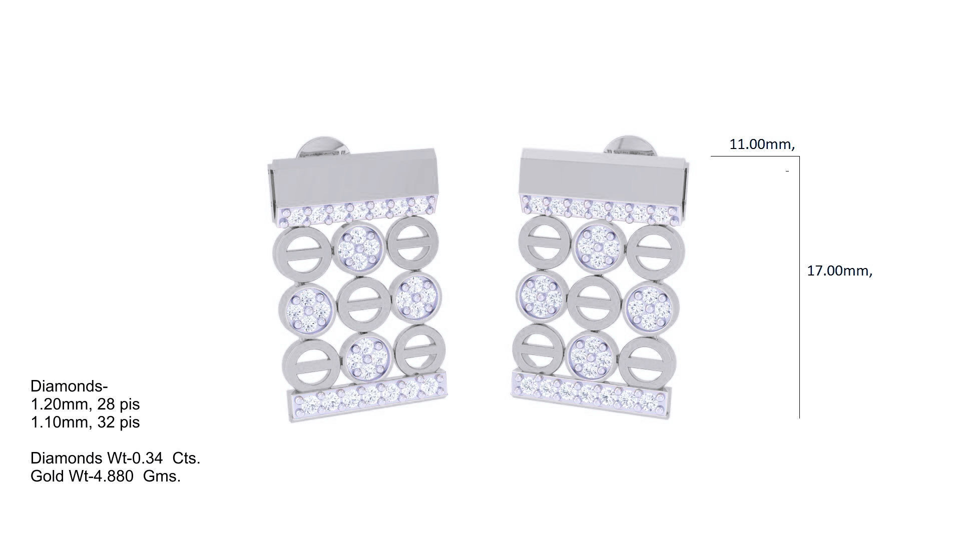 Women Pendant Earrings set 3dm stl obj gltf glb 3mf renders 3D print model_7