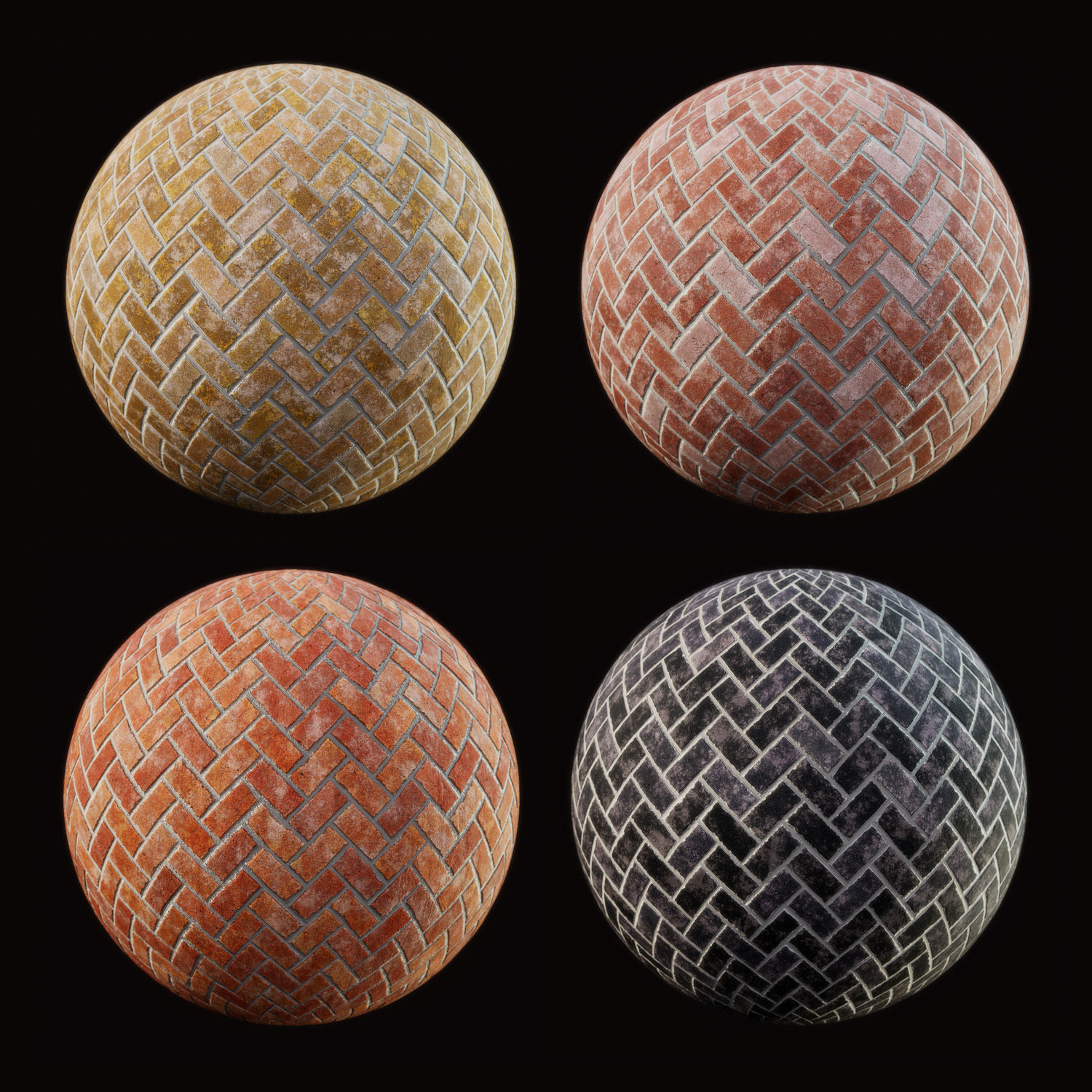 Brick-Diagonal-4Color 4k Texture_1