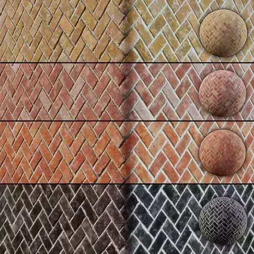 Brick-Diagonal-4Color 4k Texture