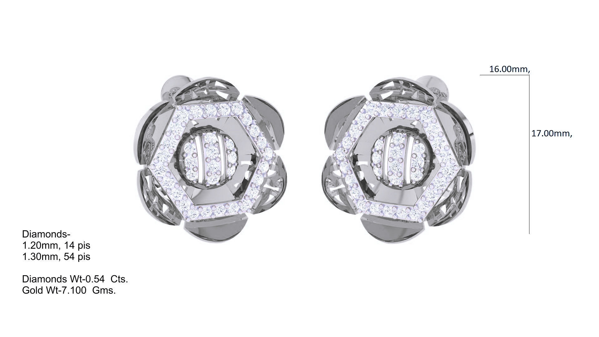 Flower Women Pendant Earrings set 3dm stl obj gltf glb 3mf 3D print model_7