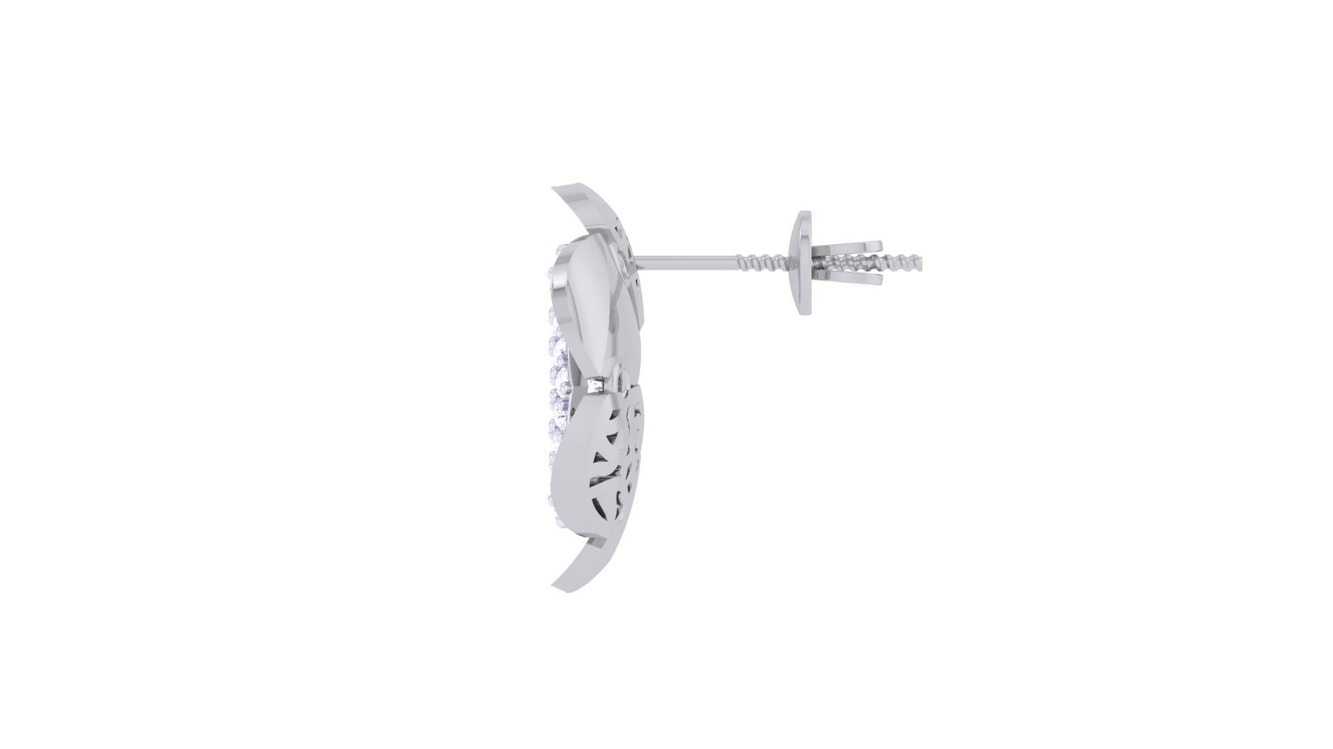 Flower Women Pendant Earrings set 3dm stl obj gltf glb 3mf 3D print model_15