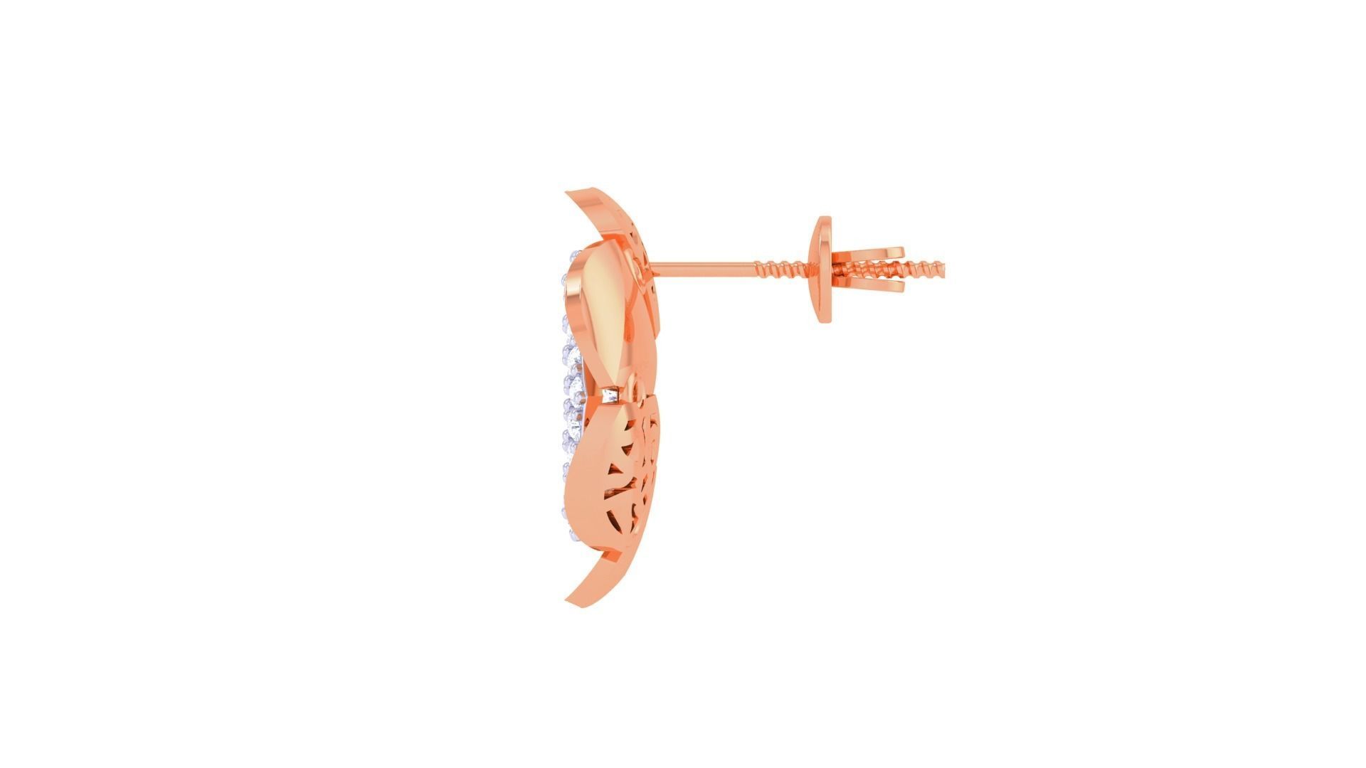 Flower Women Pendant Earrings set 3dm stl obj gltf glb 3mf 3D print model_16