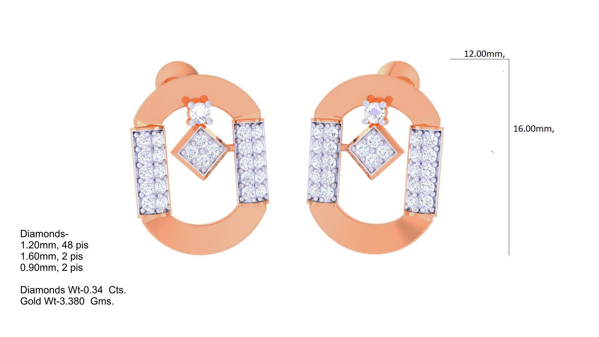 Women Pendant Earrings set 3dm stl obj gltf glb 3mf renders 3D print model_7