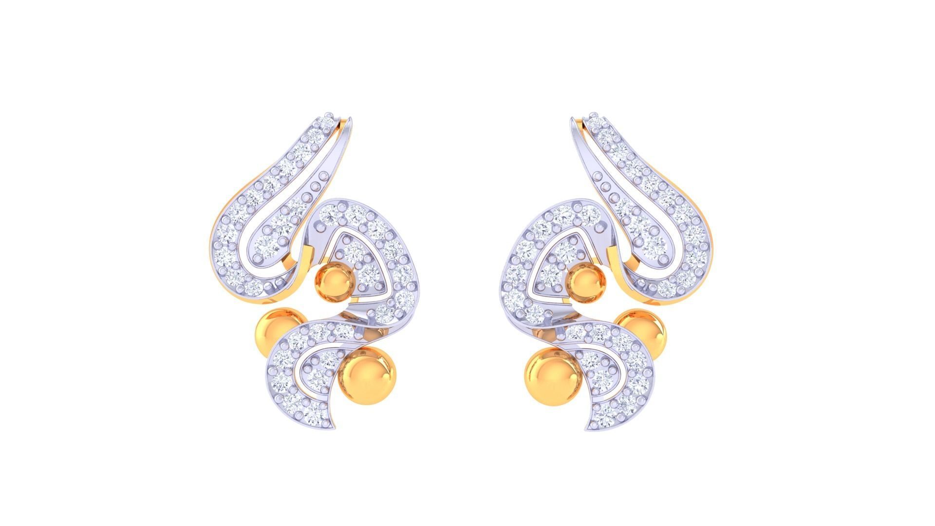 Women Pendant Earrings set 3dm stl obj gltf glb 3mf renders 3D print model_11