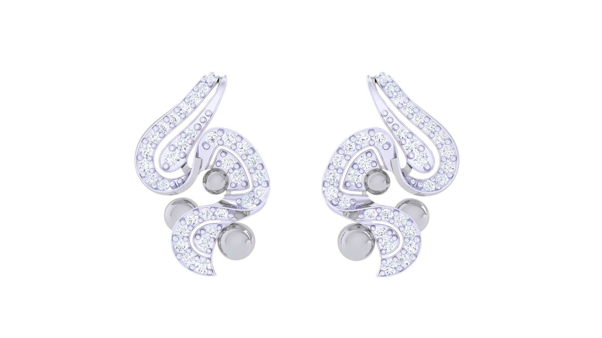 Women Pendant Earrings set 3dm stl obj gltf glb 3mf renders 3D print model_13