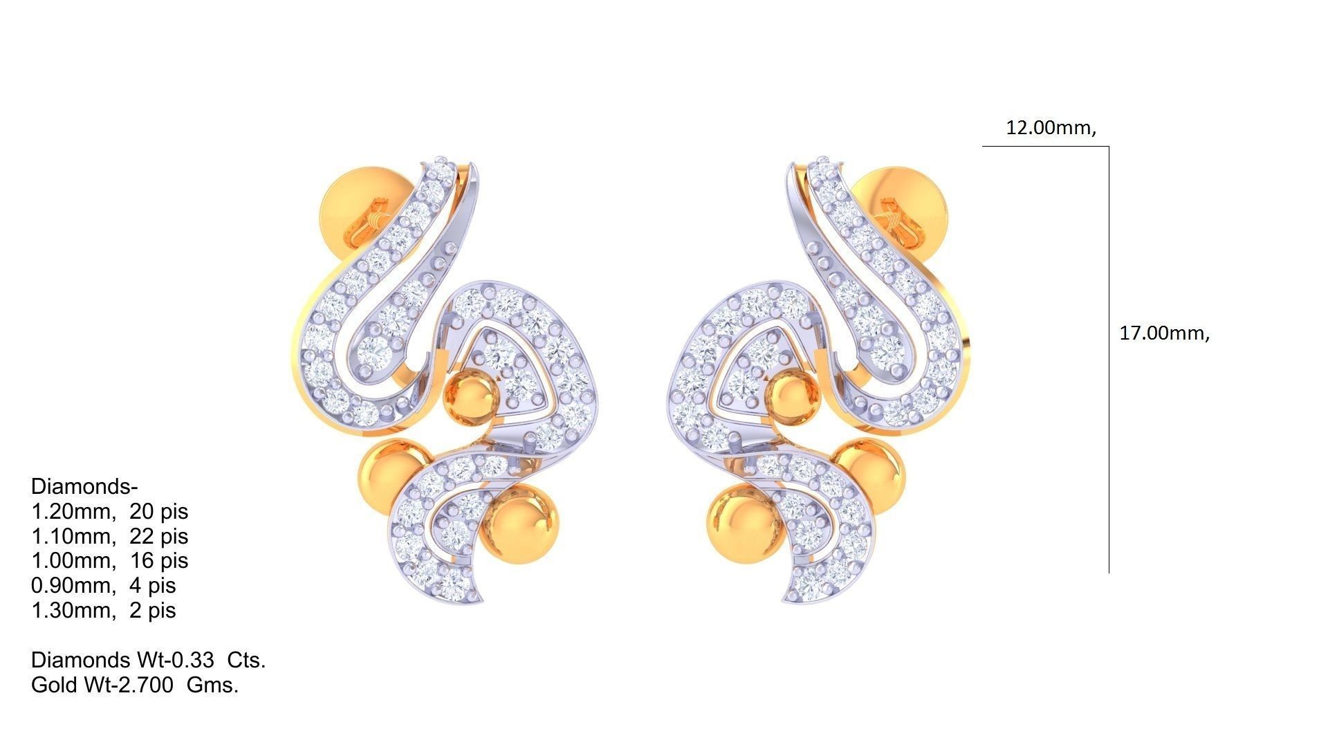 Women Pendant Earrings set 3dm stl obj gltf glb 3mf renders 3D print model_5