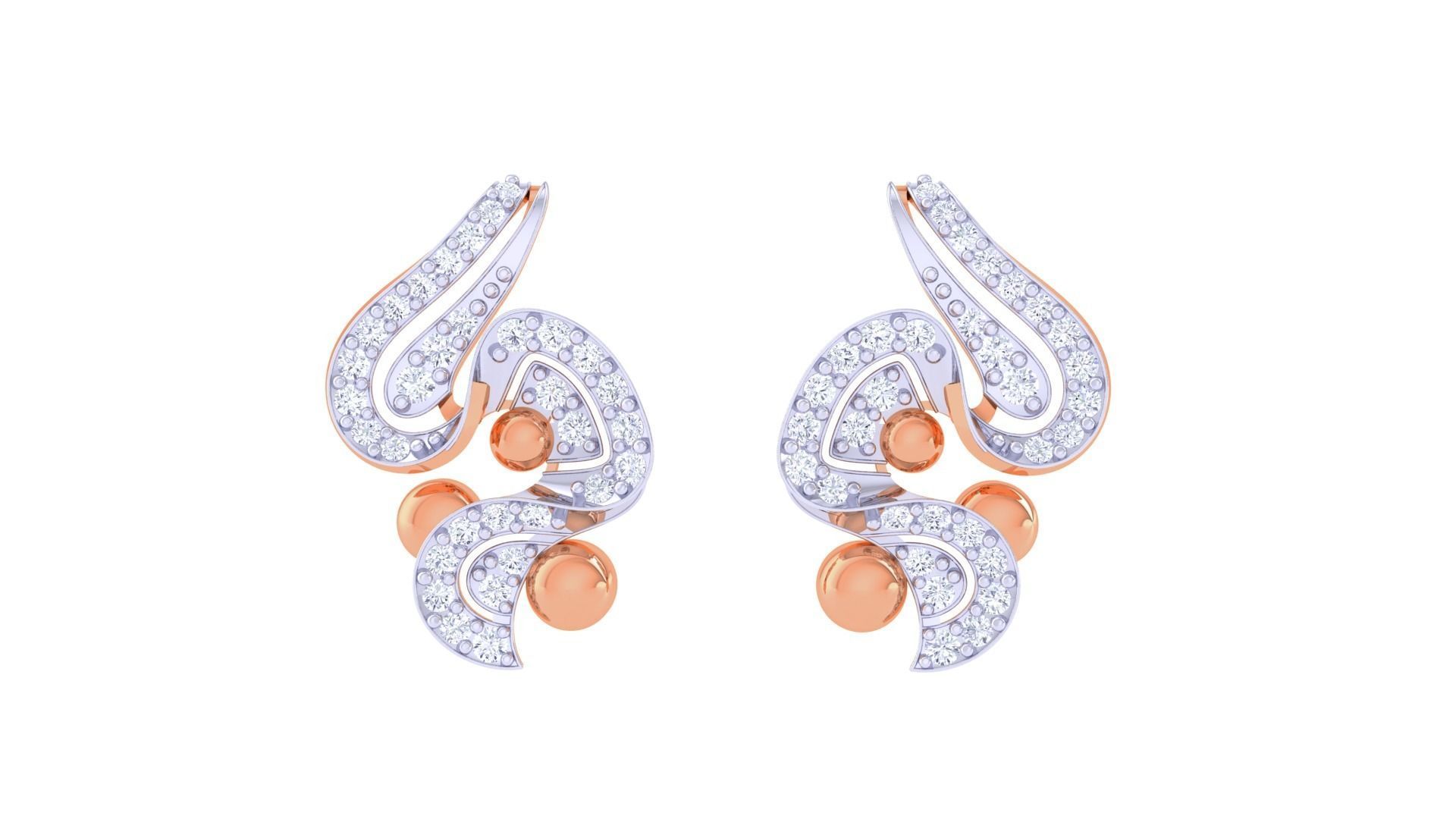 Women Pendant Earrings set 3dm stl obj gltf glb 3mf renders 3D print model_12