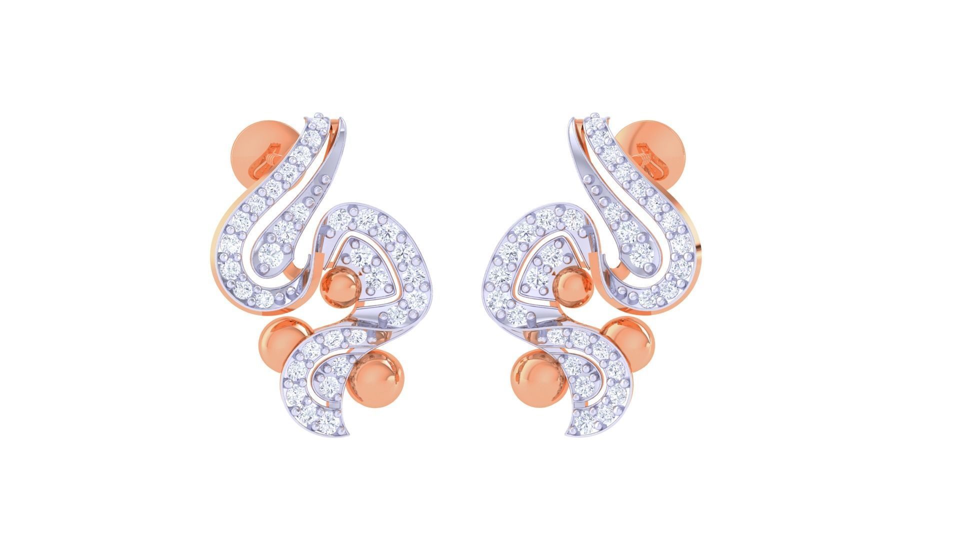 Women Pendant Earrings set 3dm stl obj gltf glb 3mf renders 3D print model_10