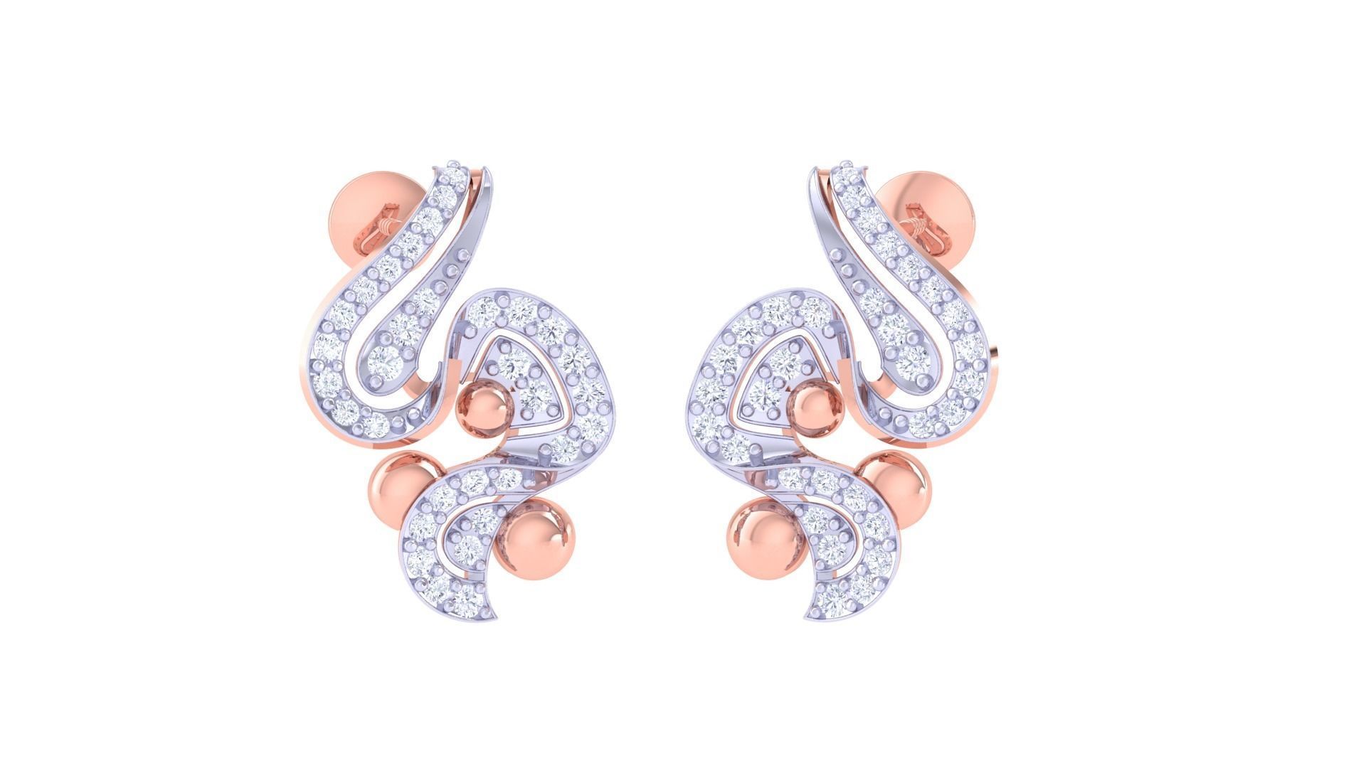 Women Pendant Earrings set 3dm stl obj gltf glb 3mf renders 3D print model_3