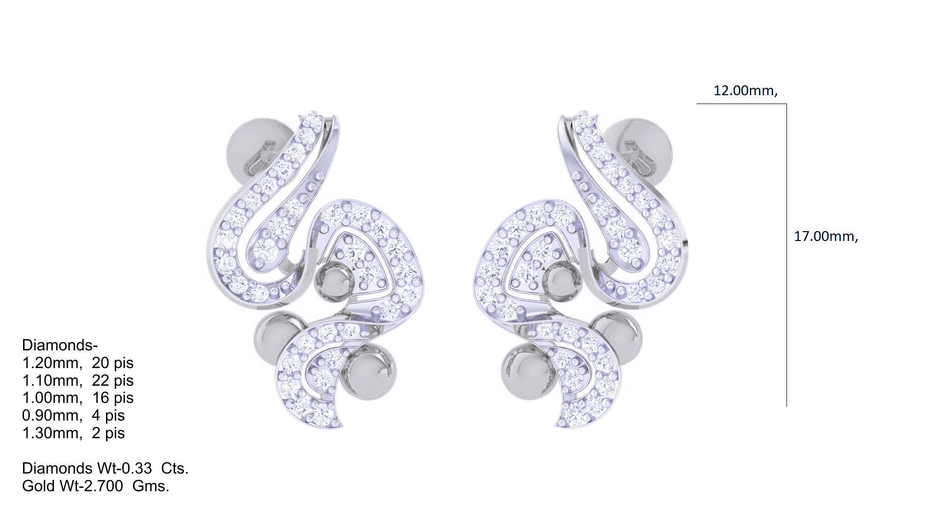 Women Pendant Earrings set 3dm stl obj gltf glb 3mf renders 3D print model_7