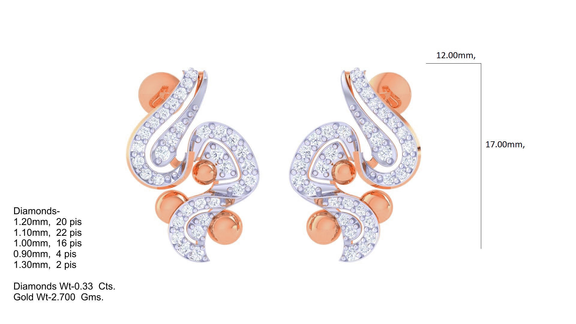 Women Pendant Earrings set 3dm stl obj gltf glb 3mf renders 3D print model_8