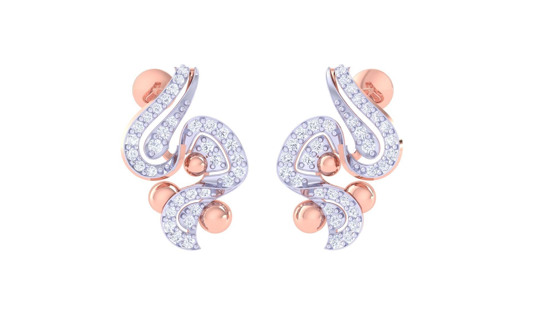 Women Pendant Earrings set 3dm stl obj gltf glb 3mf renders 3D print model_1