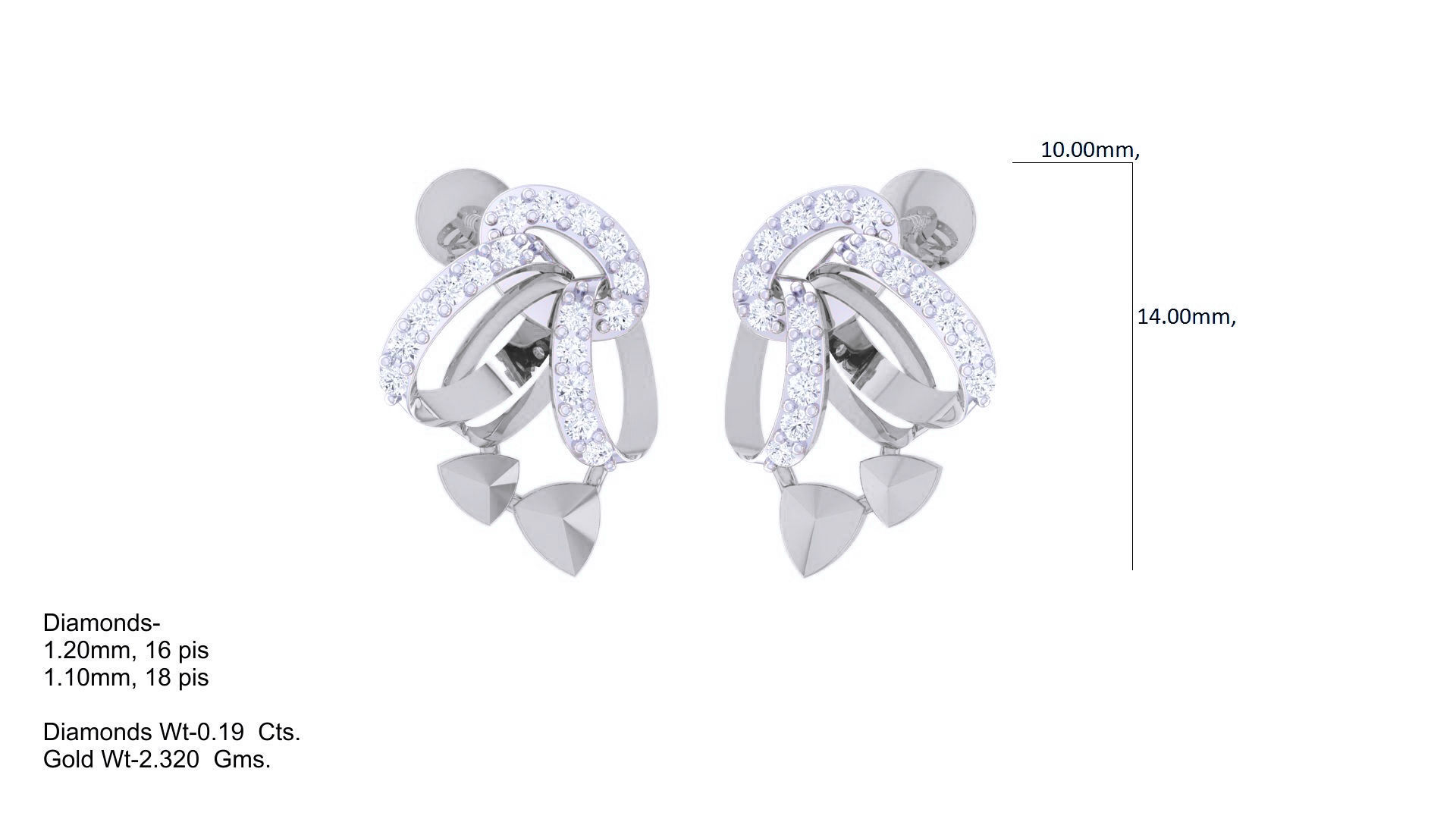 Women Pendant Earrings set 3dm stl obj gltf glb 3mf renders 3D print model_7