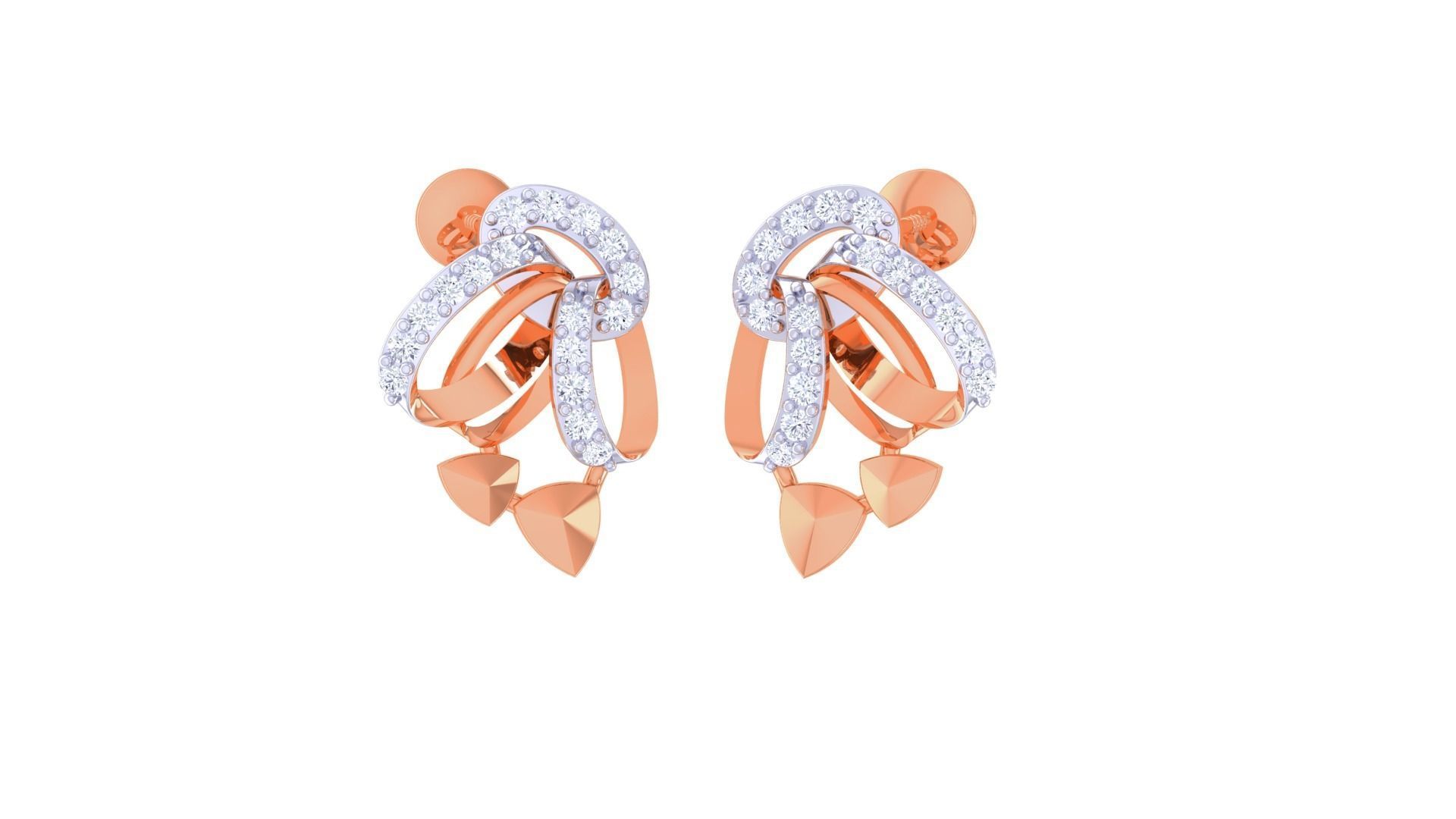 Women Pendant Earrings set 3dm stl obj gltf glb 3mf renders 3D print model_10