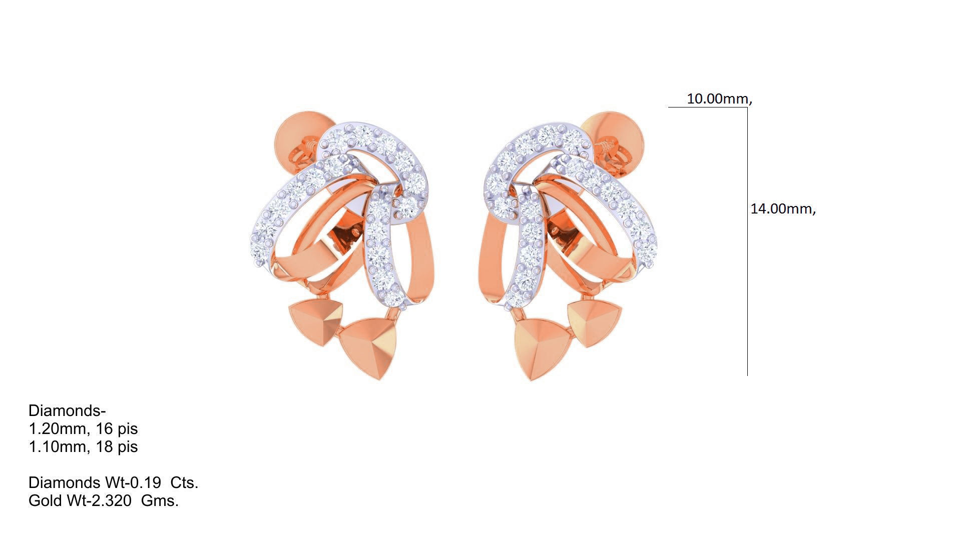Women Pendant Earrings set 3dm stl obj gltf glb 3mf renders 3D print model_8
