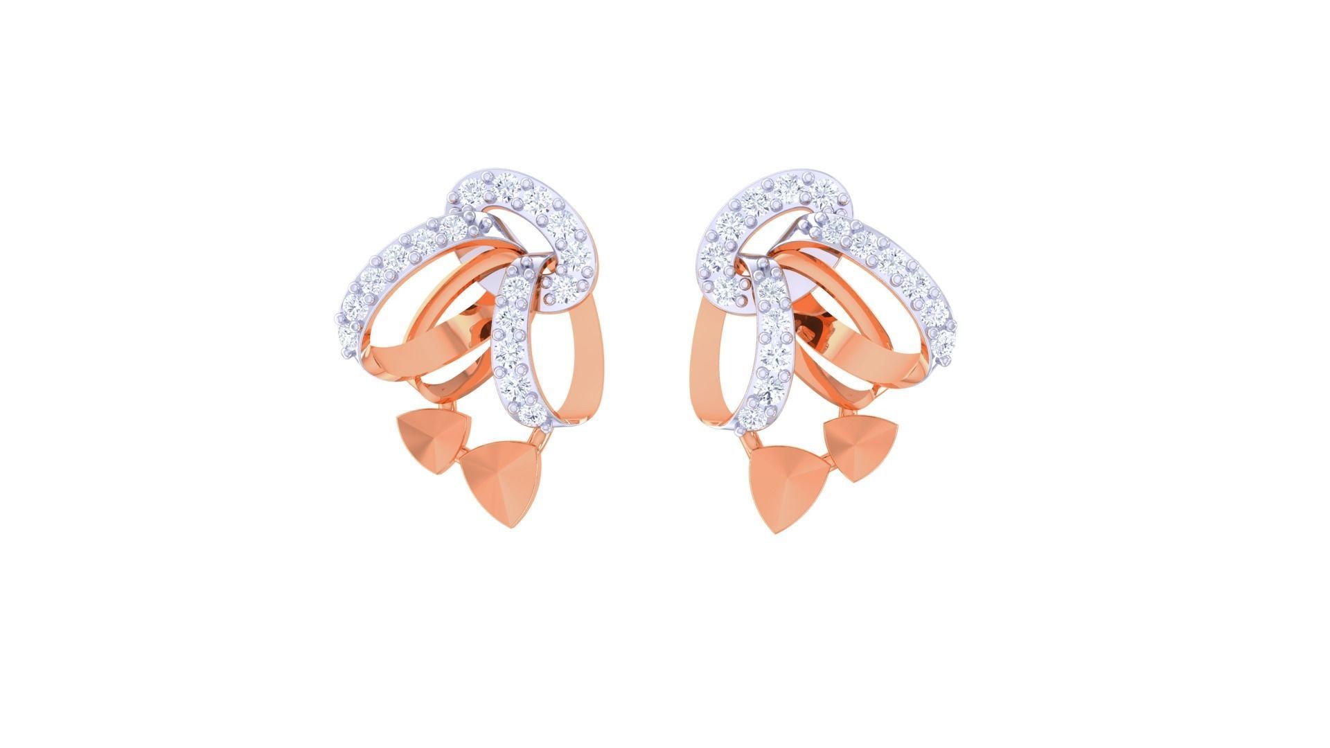 Women Pendant Earrings set 3dm stl obj gltf glb 3mf renders 3D print model_13