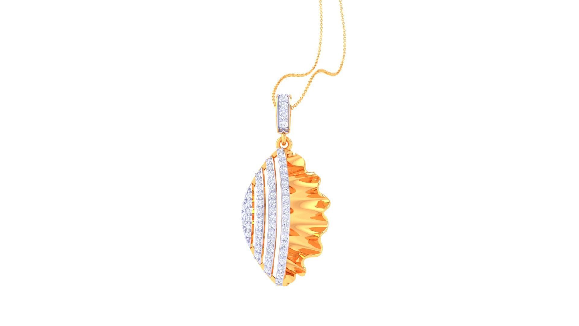 Fish Wave Women Pendant Earrings set 3dm stl obj gltf glb 3mf  3D print model_19