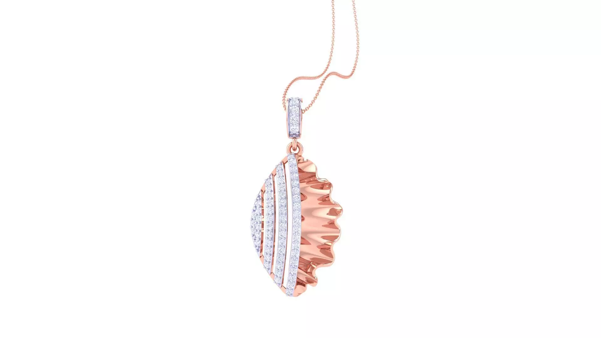 Fish Wave Women Pendant Earrings set 3dm stl obj gltf glb 3mf  3D print model_0