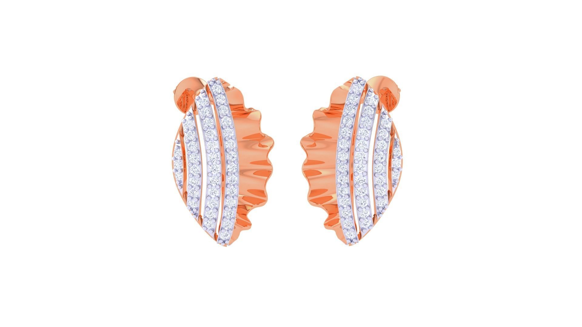 Fish Wave Women Pendant Earrings set 3dm stl obj gltf glb 3mf  3D print model_10