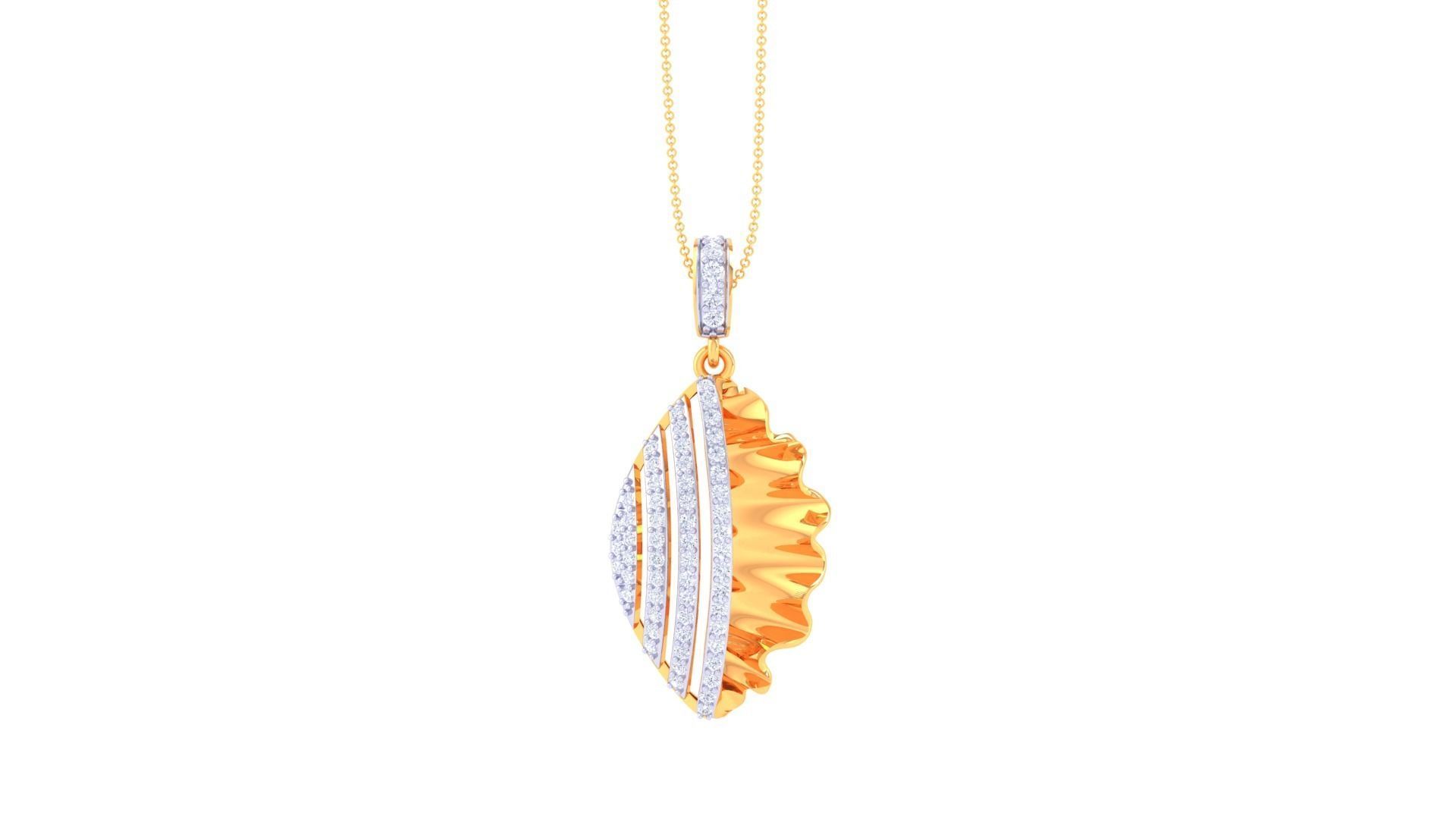 Fish Wave Women Pendant Earrings set 3dm stl obj gltf glb 3mf  3D print model_22