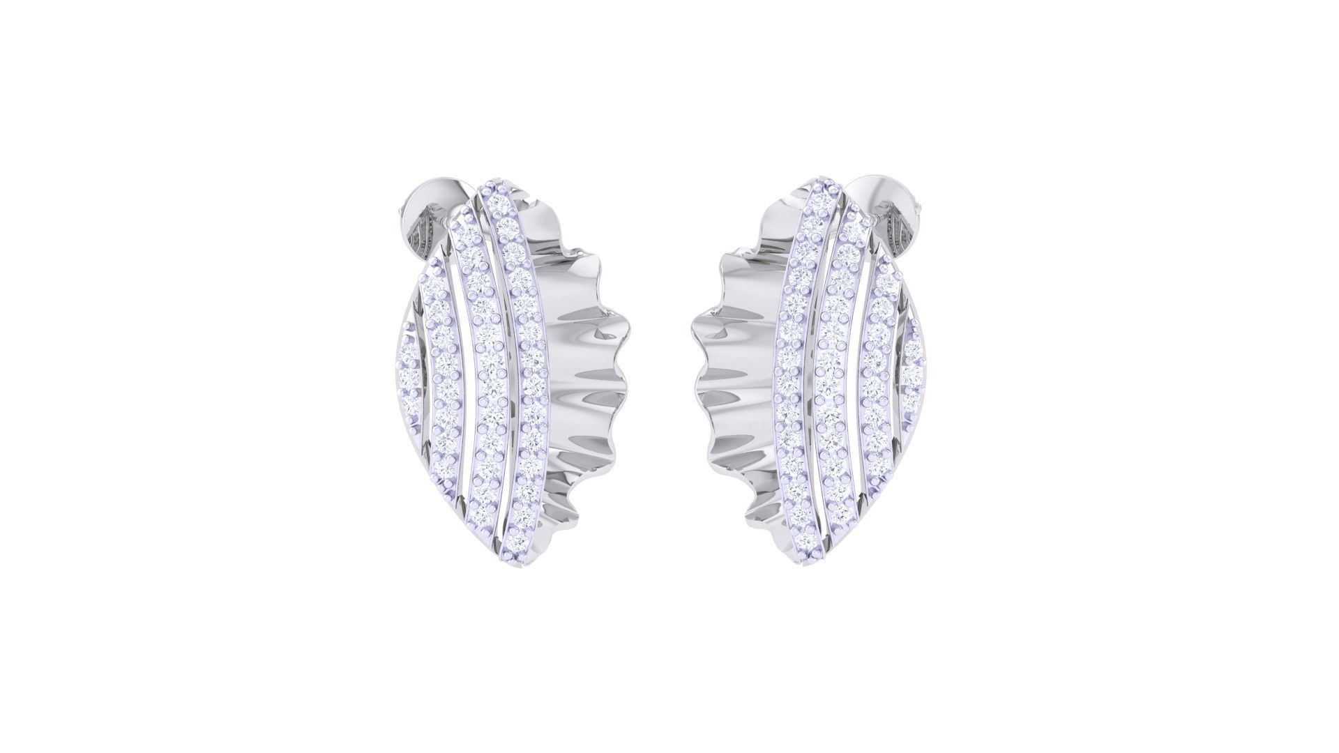 Fish Wave Women Pendant Earrings set 3dm stl obj gltf glb 3mf  3D print model_2