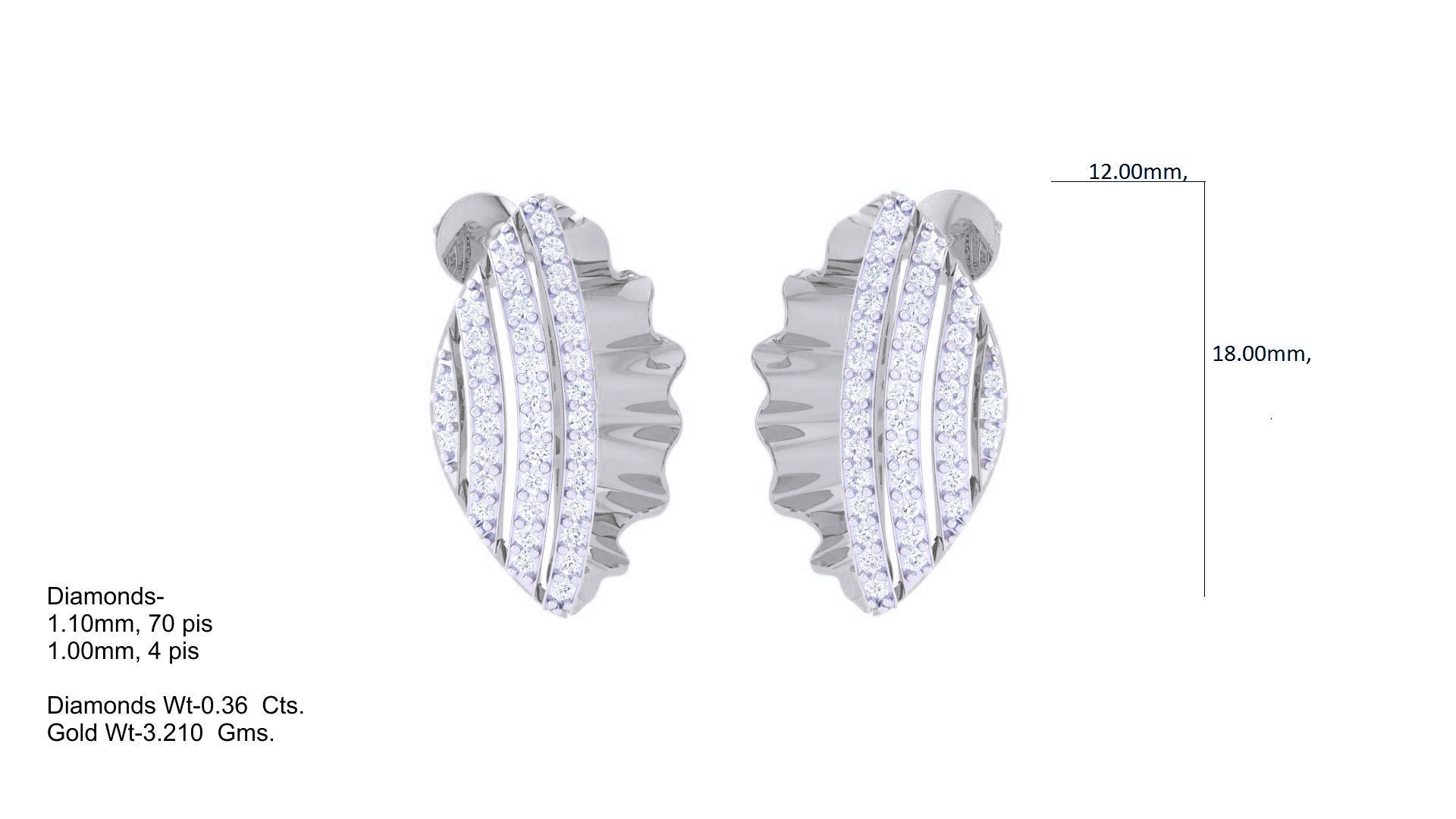 Fish Wave Women Pendant Earrings set 3dm stl obj gltf glb 3mf  3D print model_7