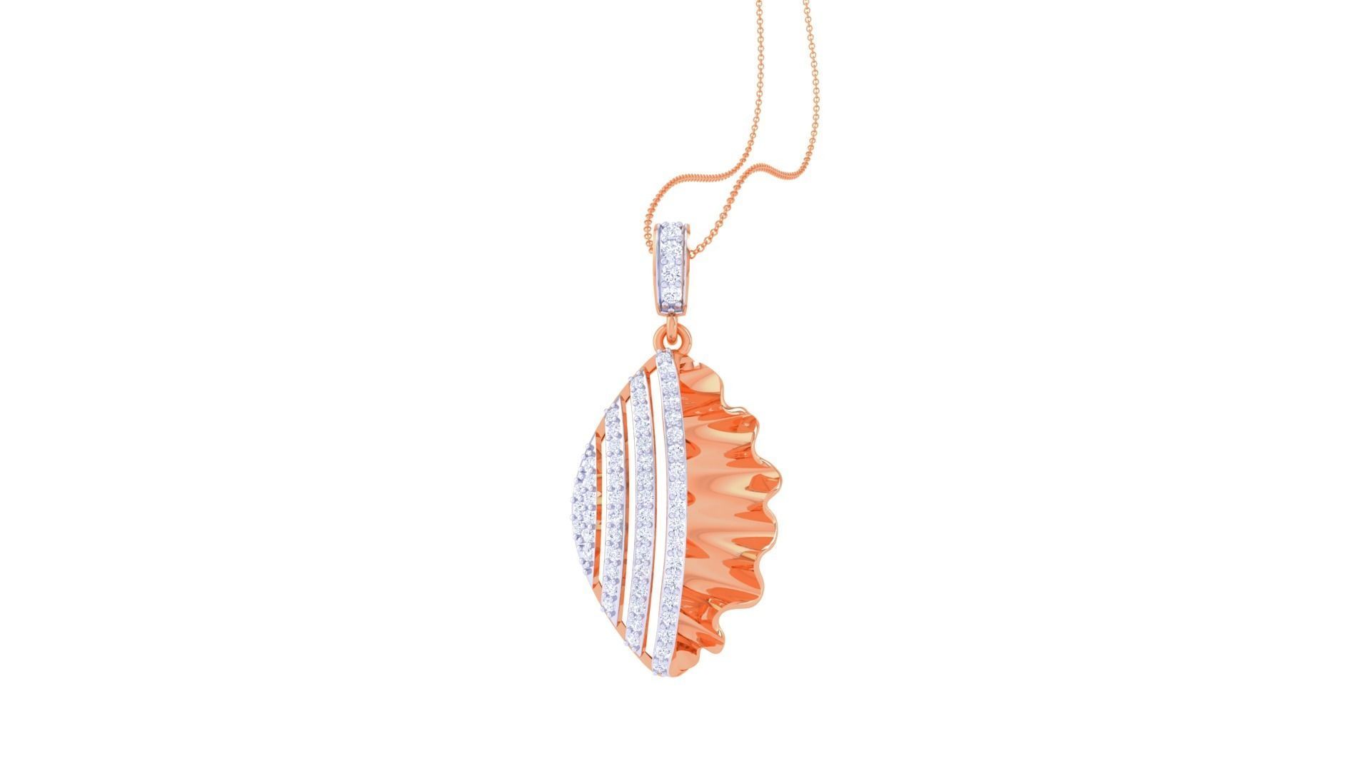 Fish Wave Women Pendant Earrings set 3dm stl obj gltf glb 3mf  3D print model_21