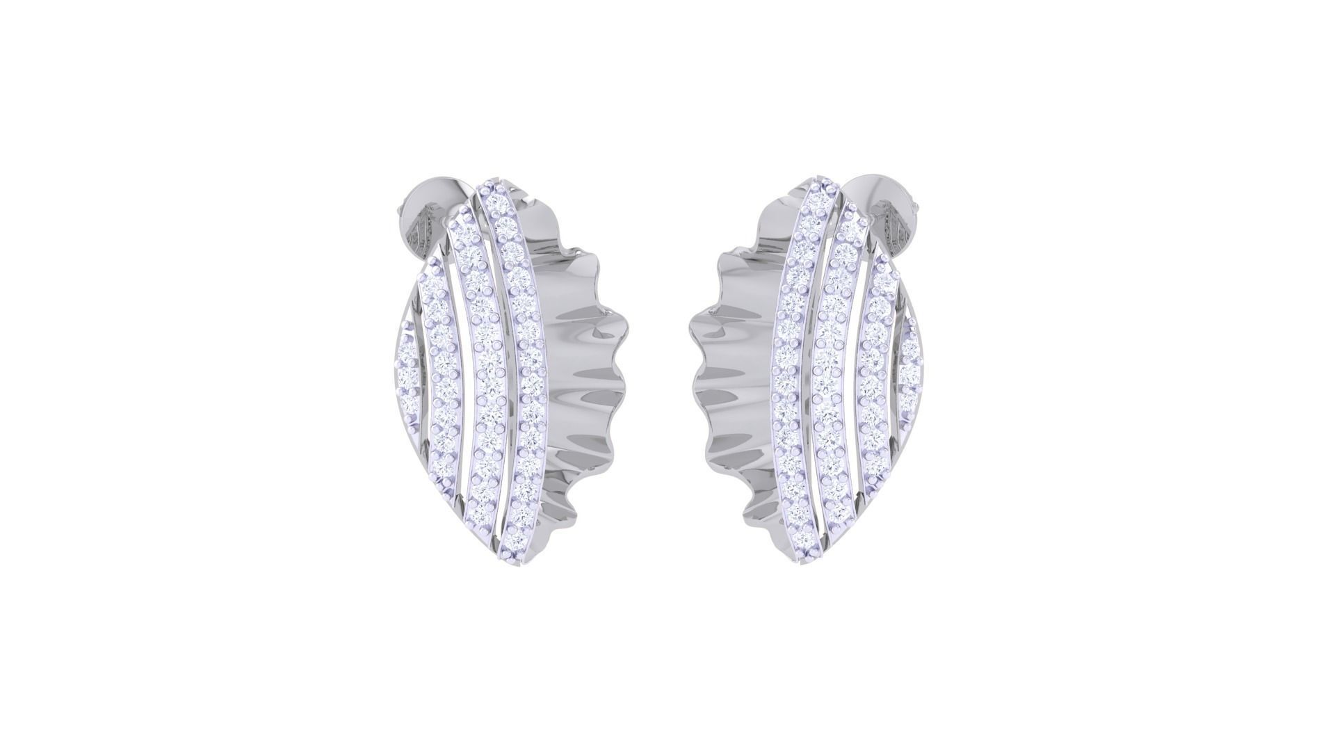 Fish Wave Women Pendant Earrings set 3dm stl obj gltf glb 3mf  3D print model_9