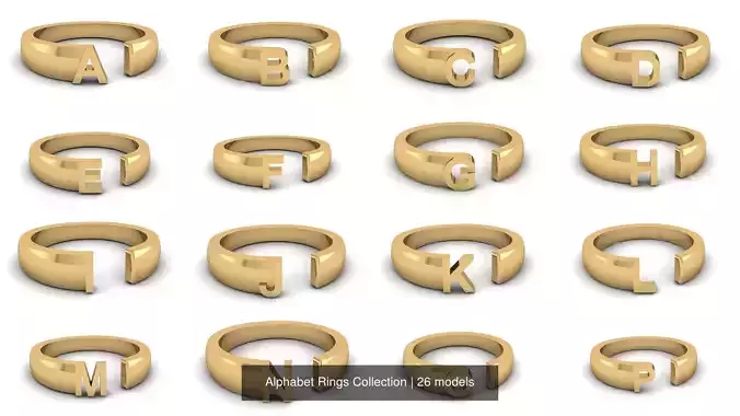 Alphabet Rings Collection 