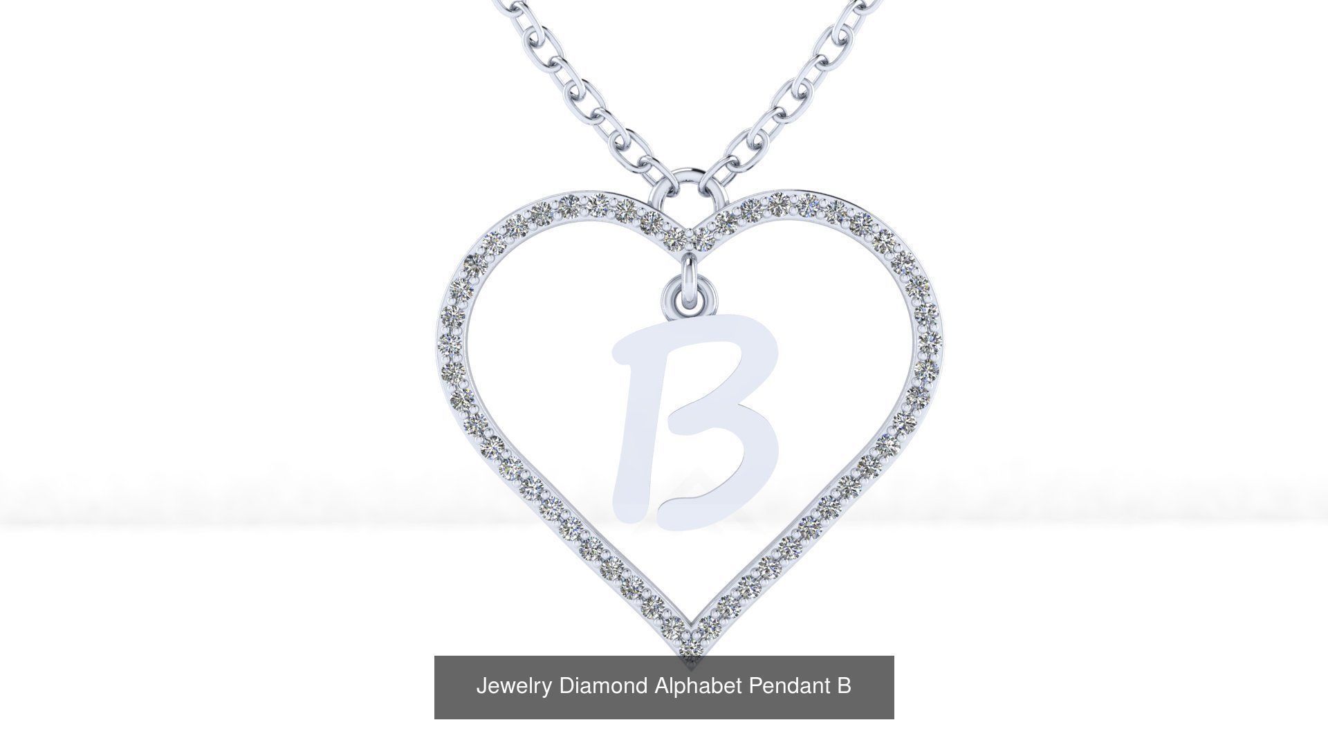 Diamond Heart Pendant Alphabet Collection _29