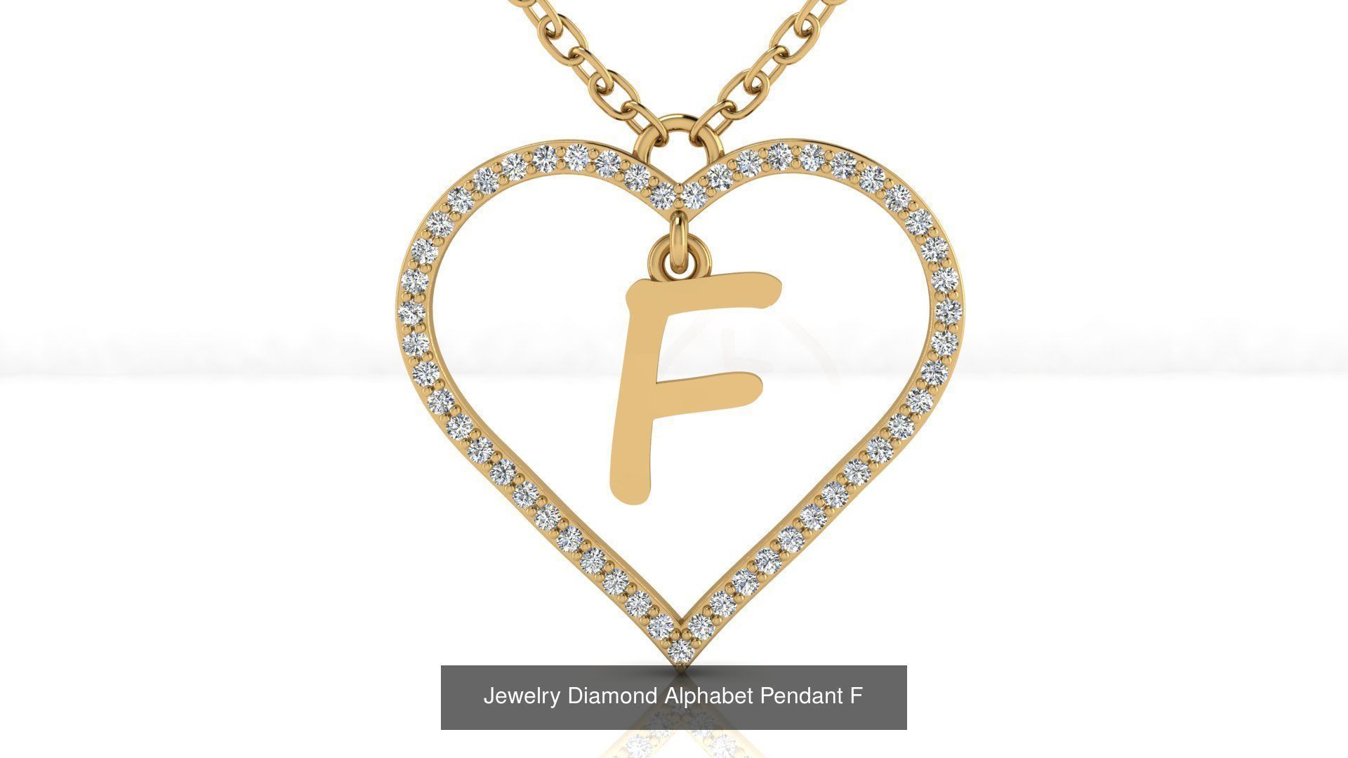 Diamond Heart Pendant Alphabet Collection _33