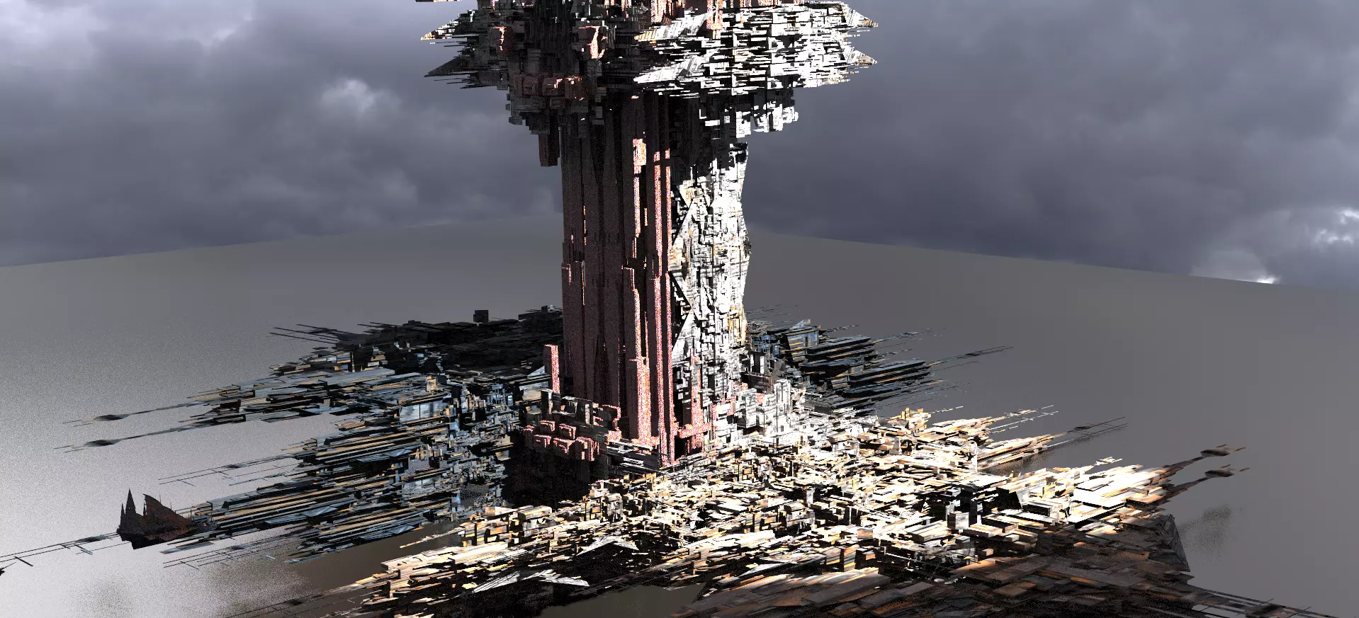 Dark cyberpunk Slum city extended  3D model_0