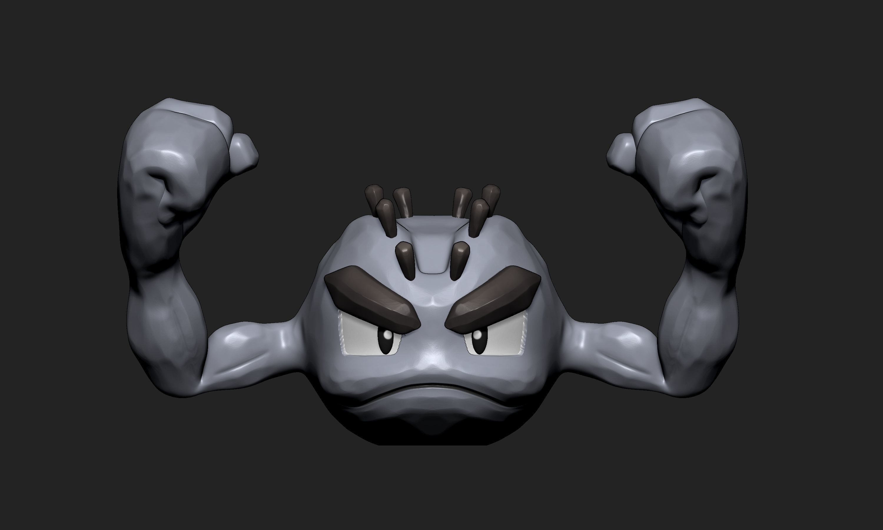 Pokemon - Alolan Geodude with 2 poses 3D print model_5