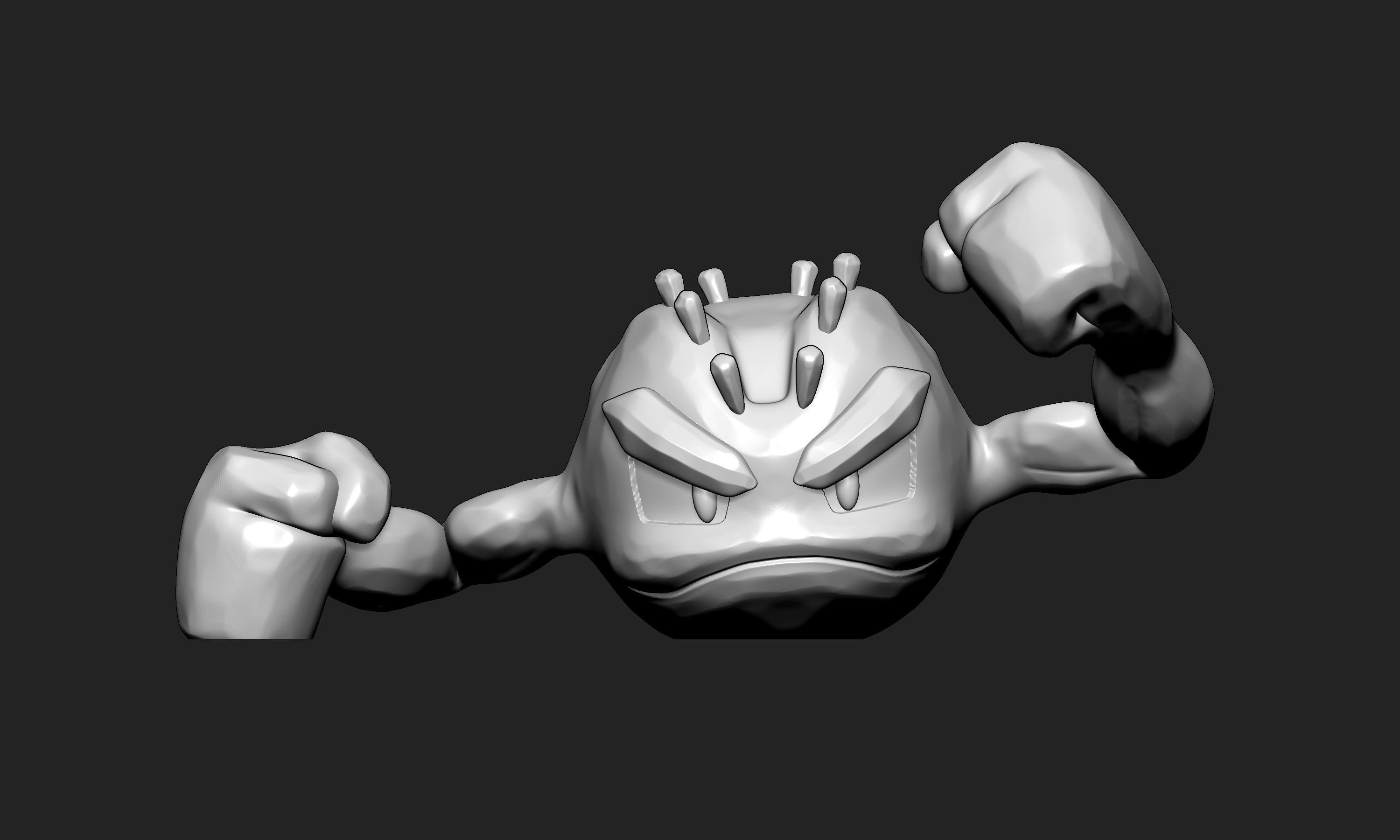 Pokemon - Alolan Geodude with 2 poses 3D print model_3