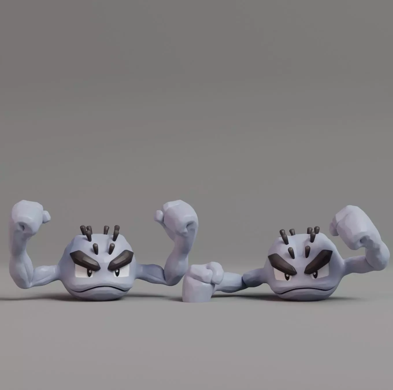 Pokemon - Alolan Geodude with 2 poses 3D print model_0