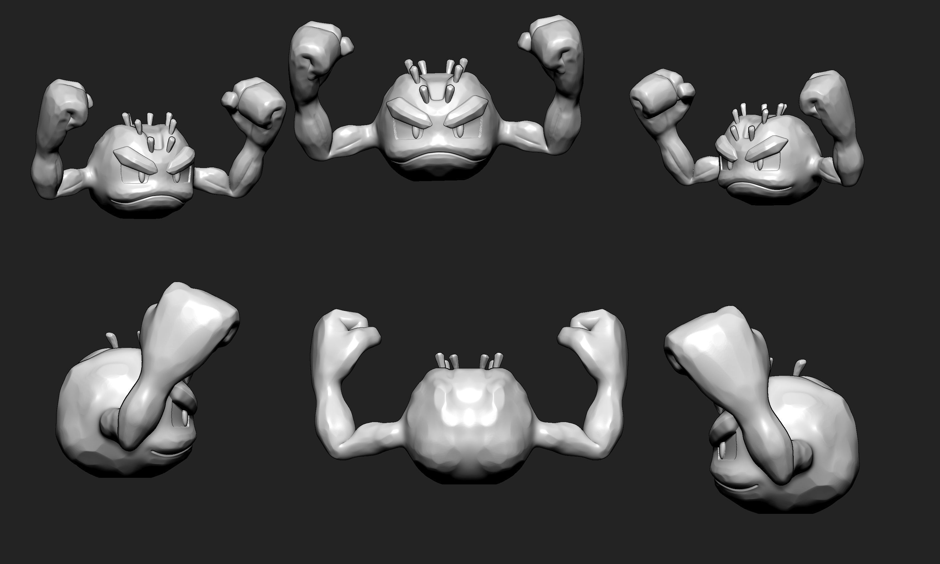 Pokemon - Alolan Geodude with 2 poses 3D print model_8