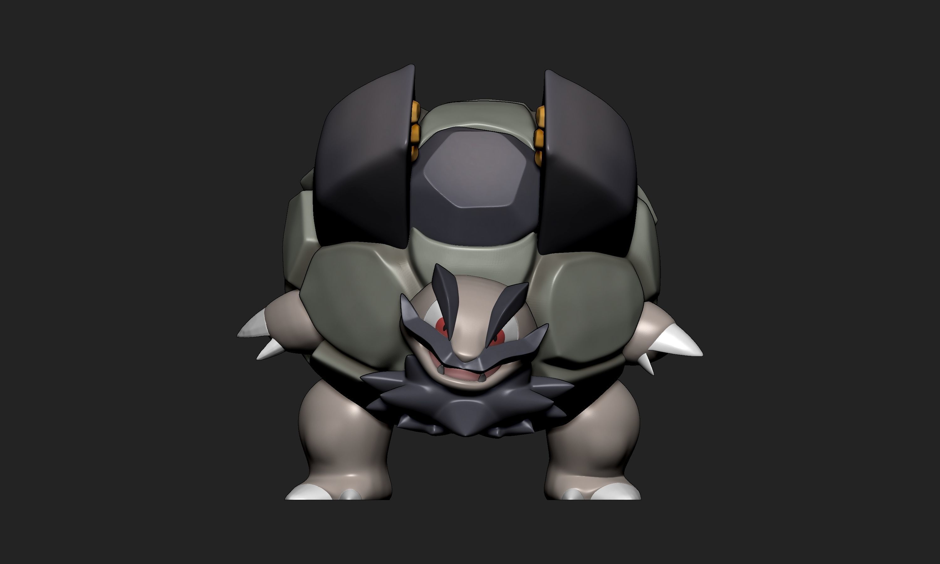 Pokemon - Alolan Geodude Graveler and Golem with 2 poses 3D print model_12