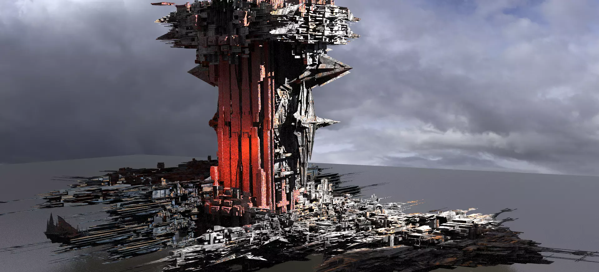 Dark cyberpunk Slum city extended 2  3D model_0