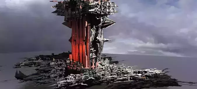 Dark cyberpunk Slum city extended 2  3D model