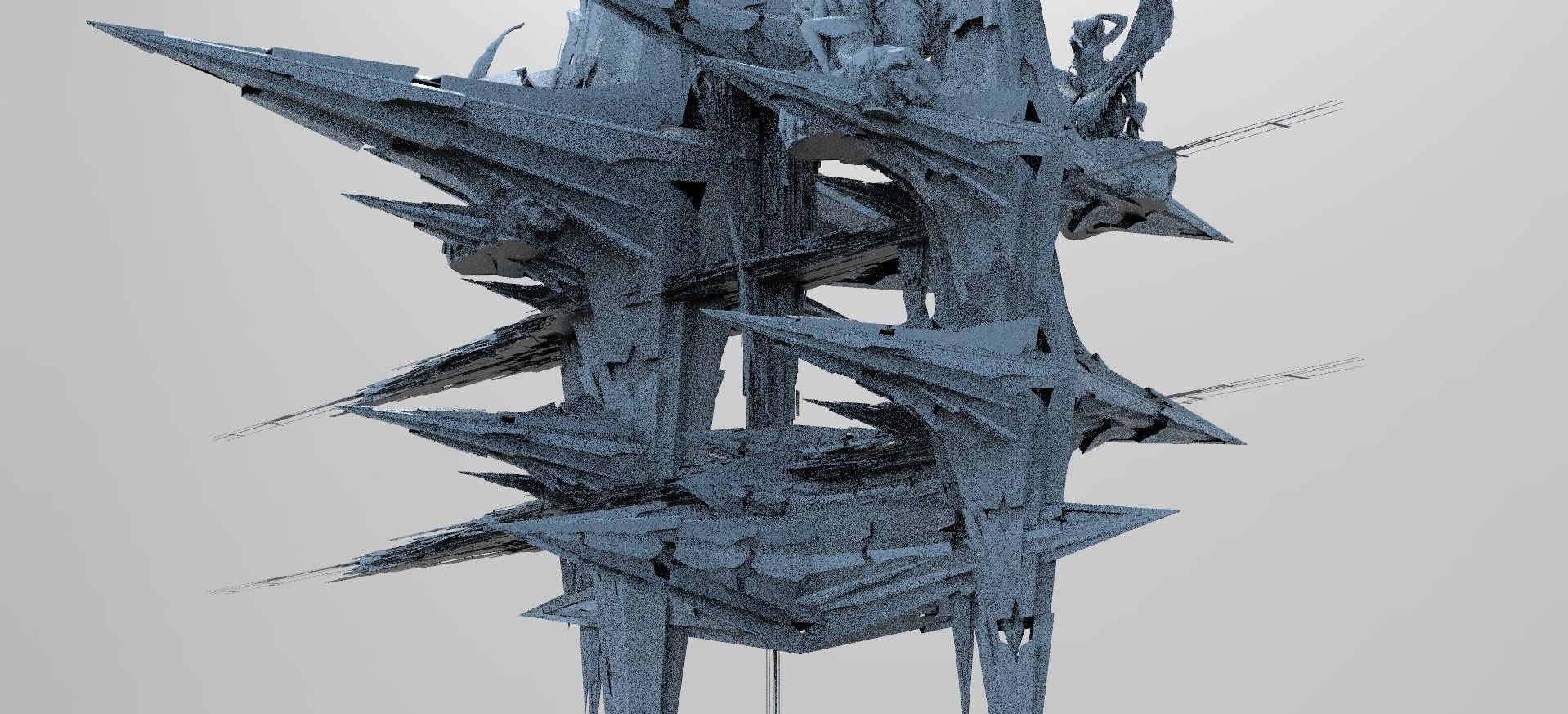 Angelic Sci fi Star City Towers huge 2  3D model_1