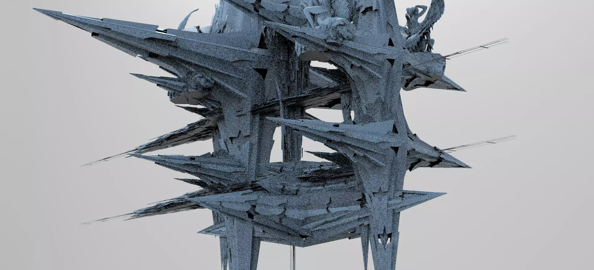 Angelic Sci fi Star City Towers huge 2  3D model_0