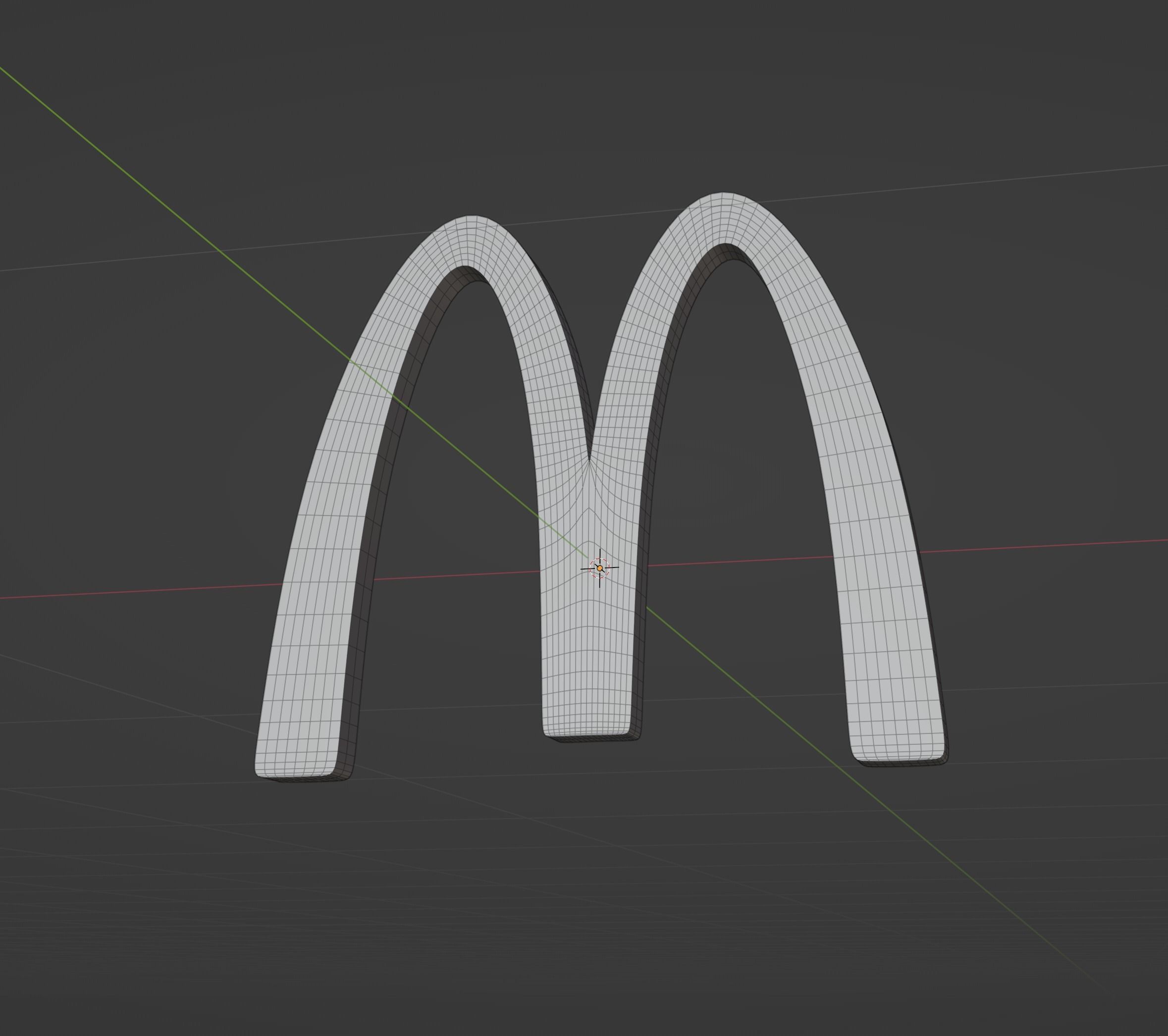 McDonalds Logo Low-poly 3D model_5